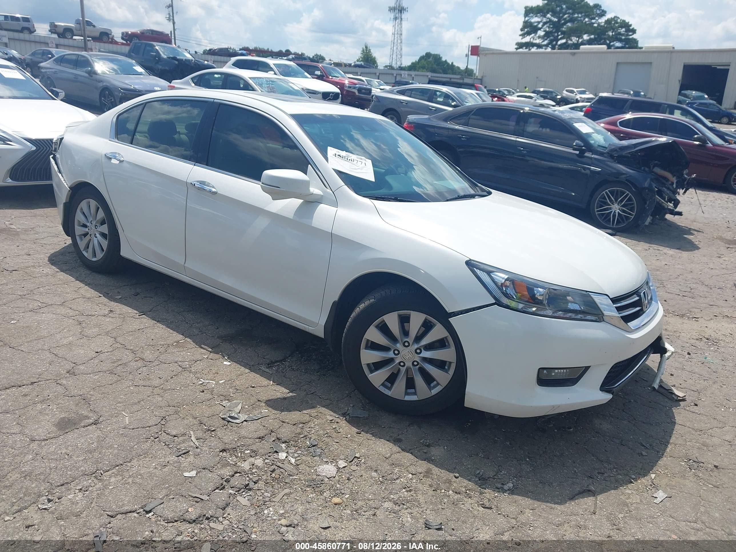 2014 Honda Accord Ex-l V-6 White vin: 1HGCR3F8XEA032975