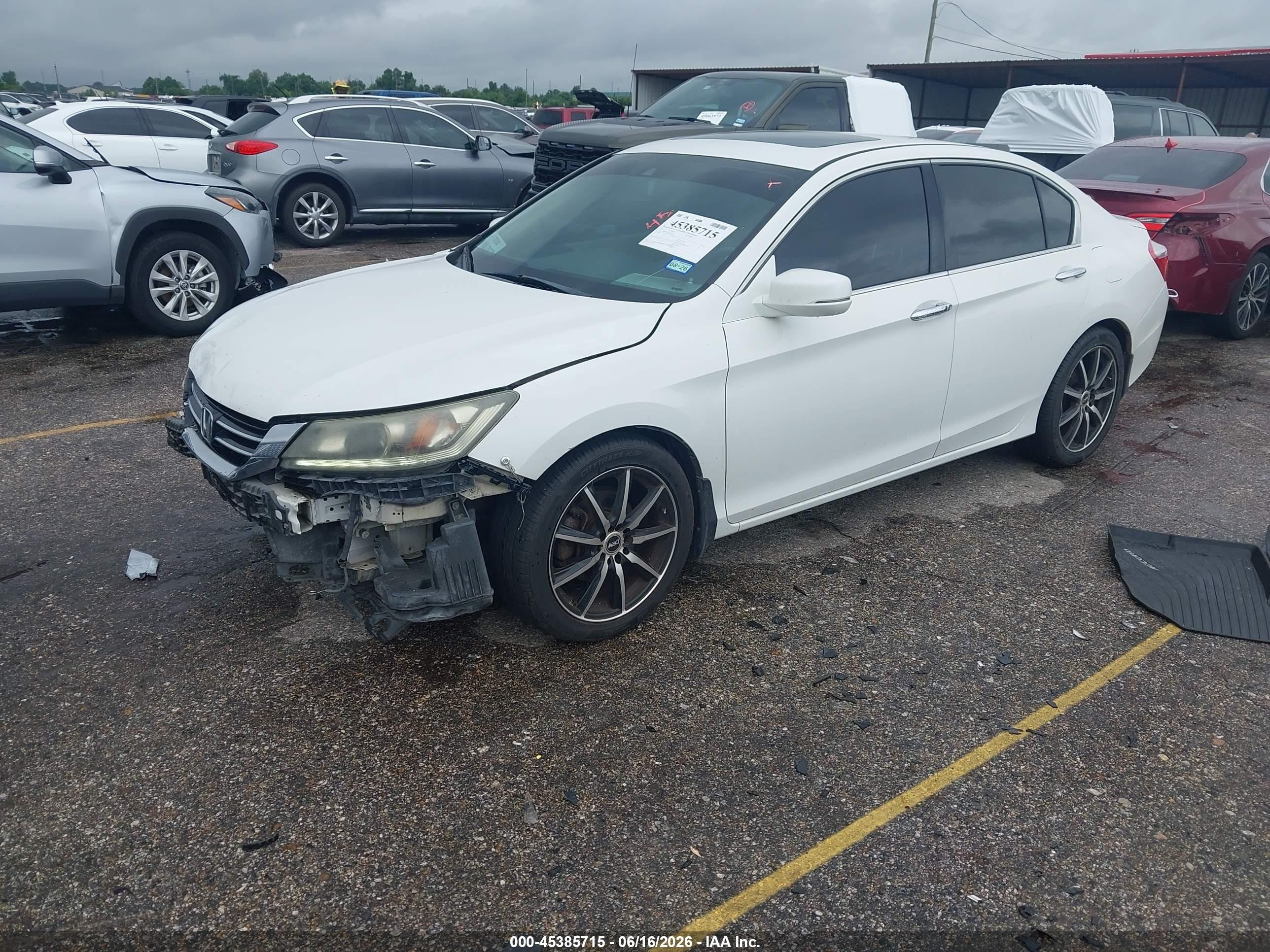 2015 Honda Accord Ex-l V-6 White vin: 1HGCR3F8XFA000254