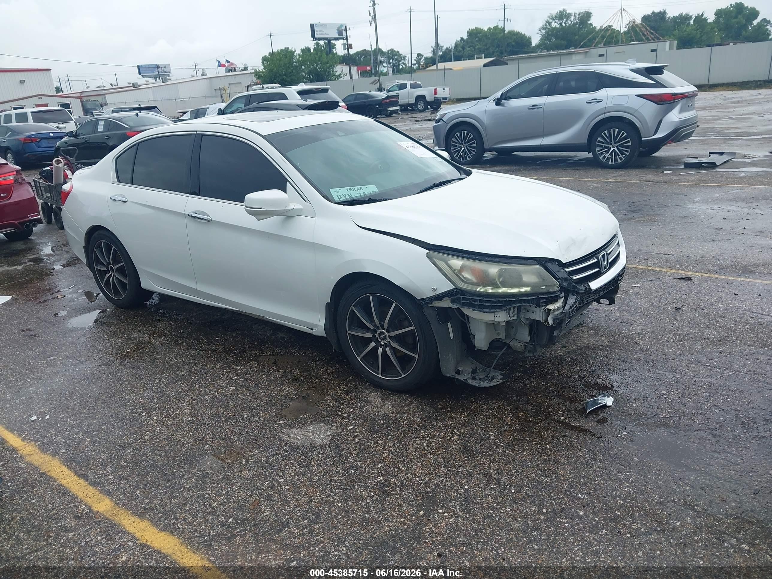 2015 Honda Accord Ex-l V-6 White vin: 1HGCR3F8XFA000254