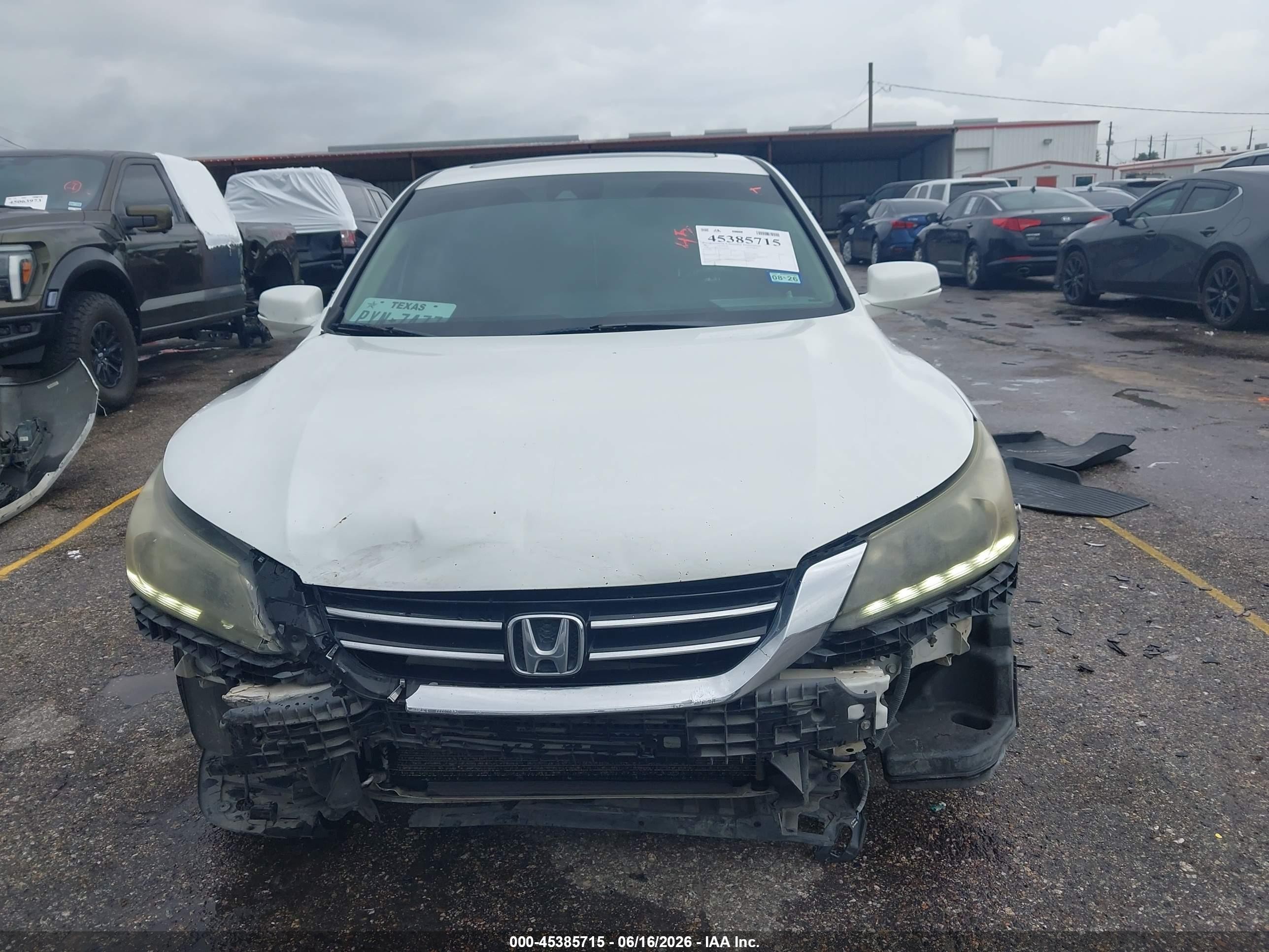 2015 Honda Accord Ex-l V-6 White vin: 1HGCR3F8XFA000254
