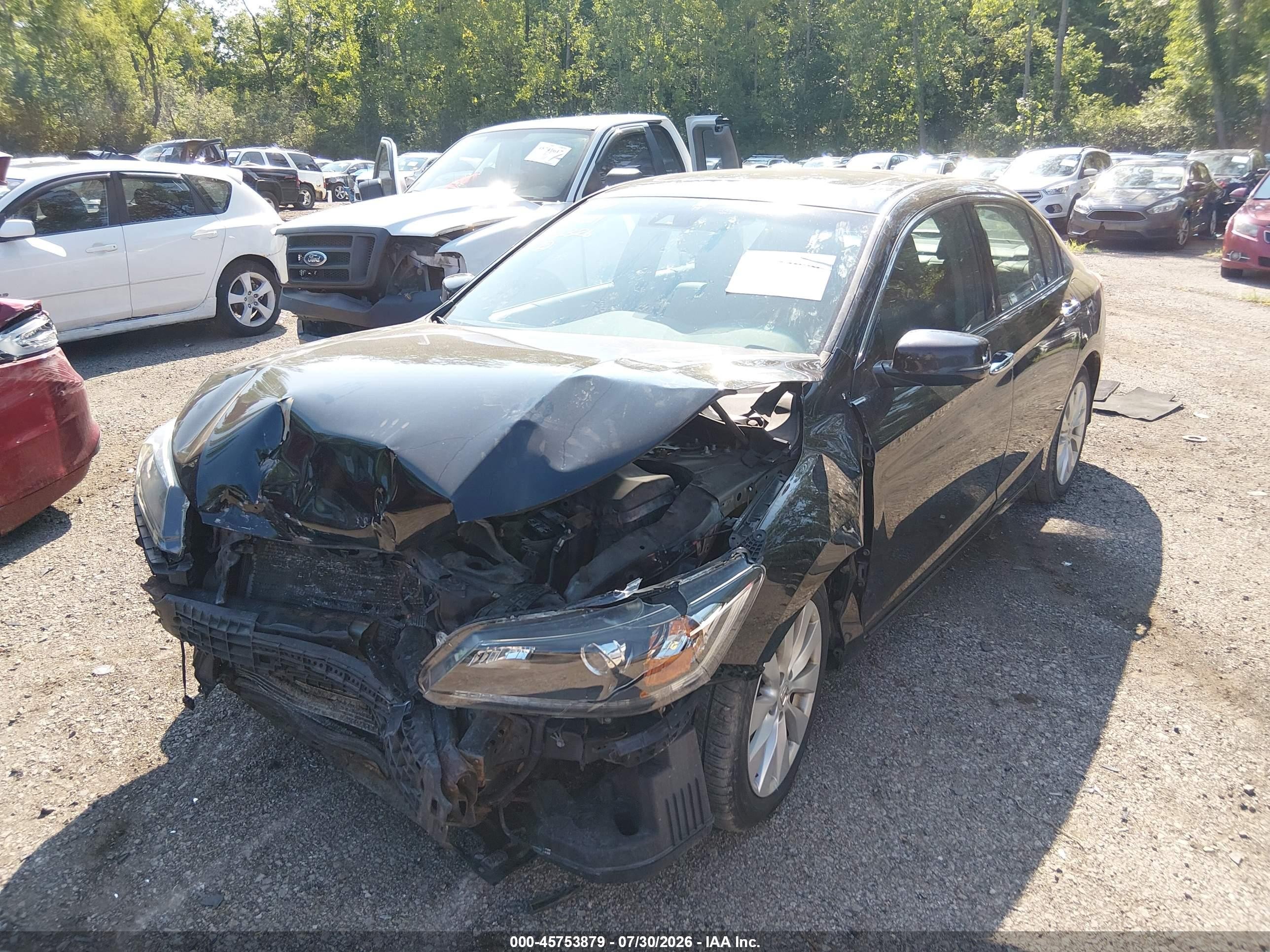 2015 Honda Accord Ex-l V-6 Black vin: 1HGCR3F8XFA000710