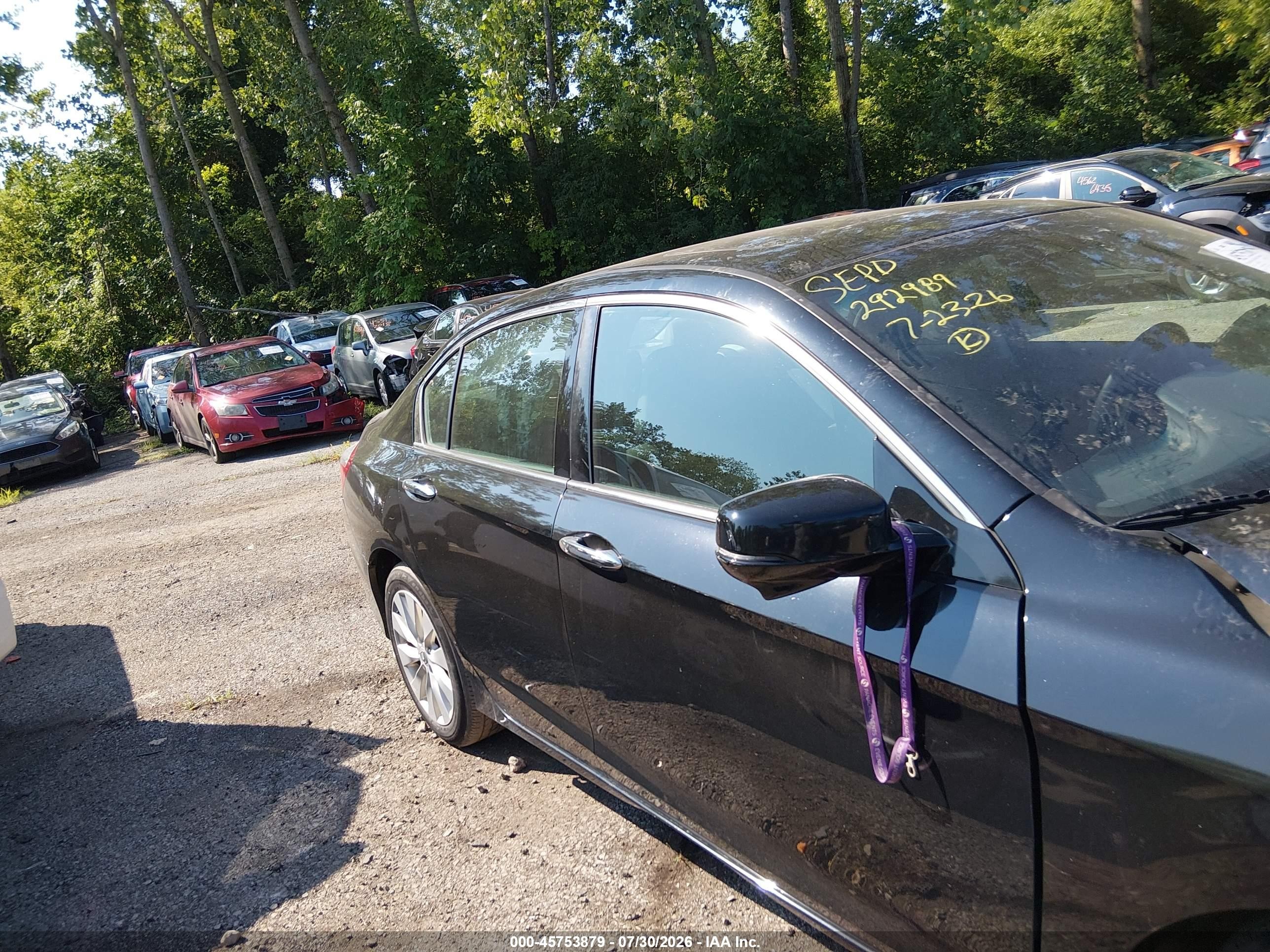 2015 Honda Accord Ex-l V-6 Black vin: 1HGCR3F8XFA000710