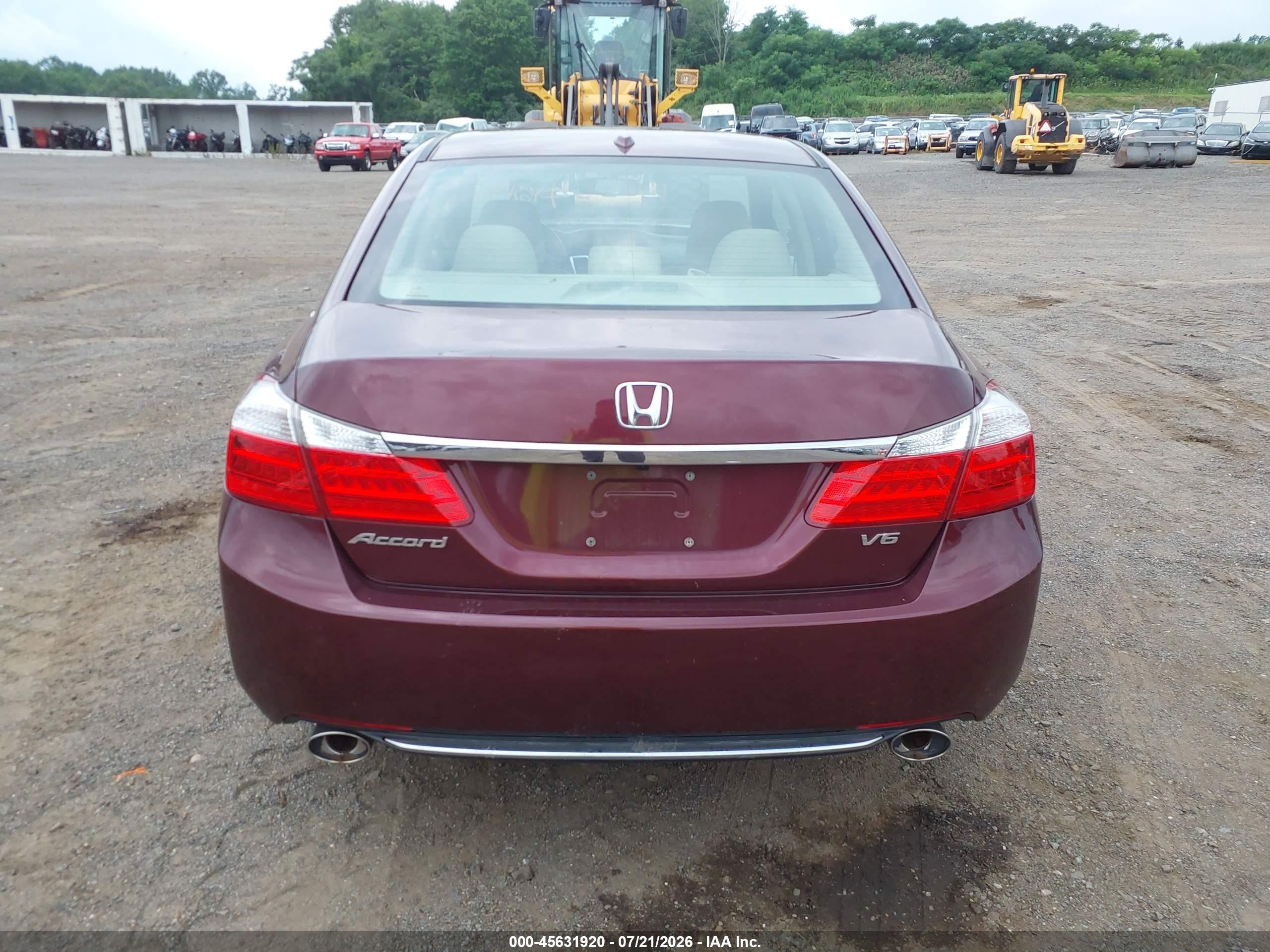 2015 Honda Accord Ex-l V-6 Burgundy vin: 1HGCR3F8XFA020729