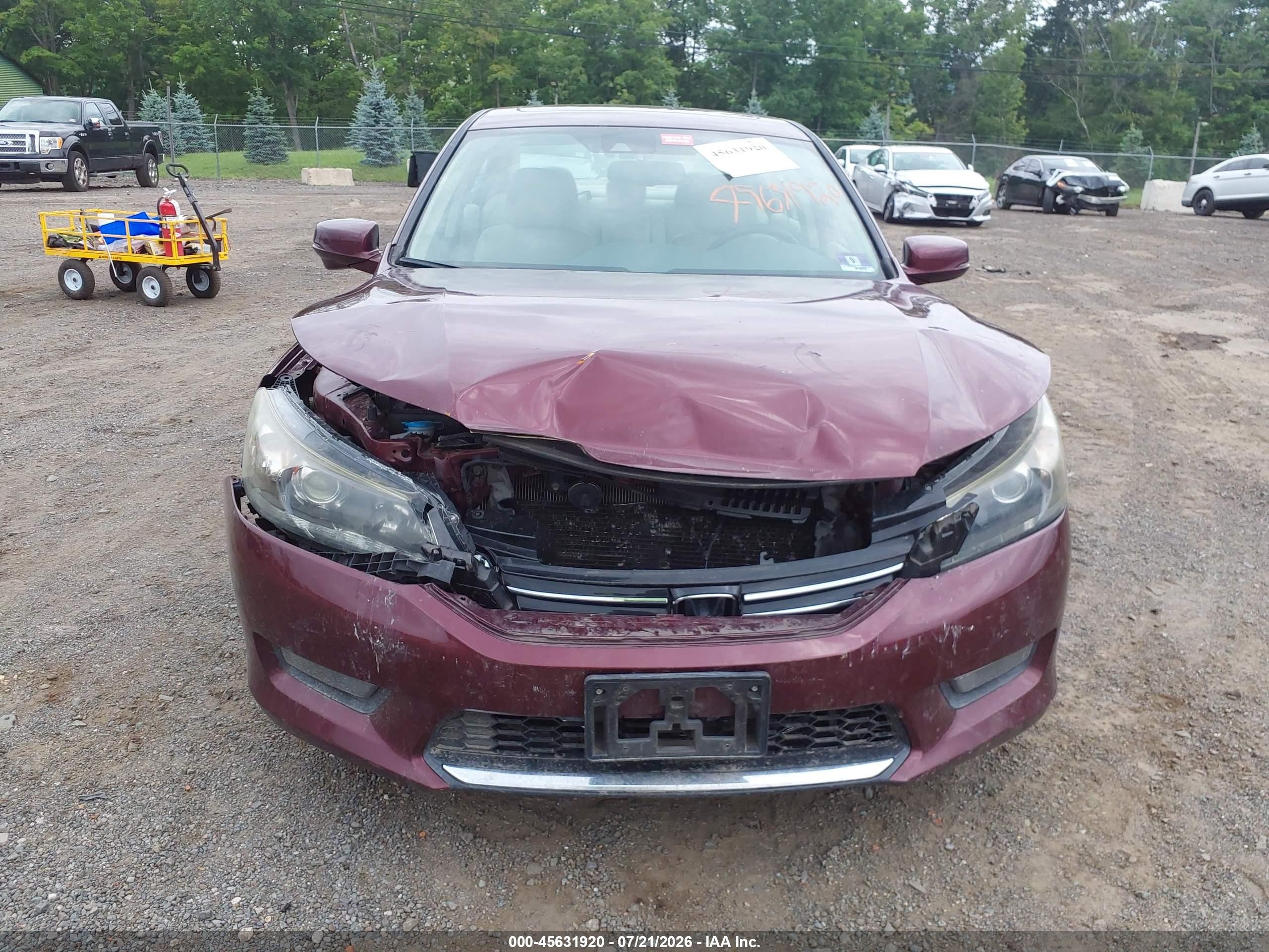 2015 Honda Accord Ex-l V-6 Burgundy vin: 1HGCR3F8XFA020729