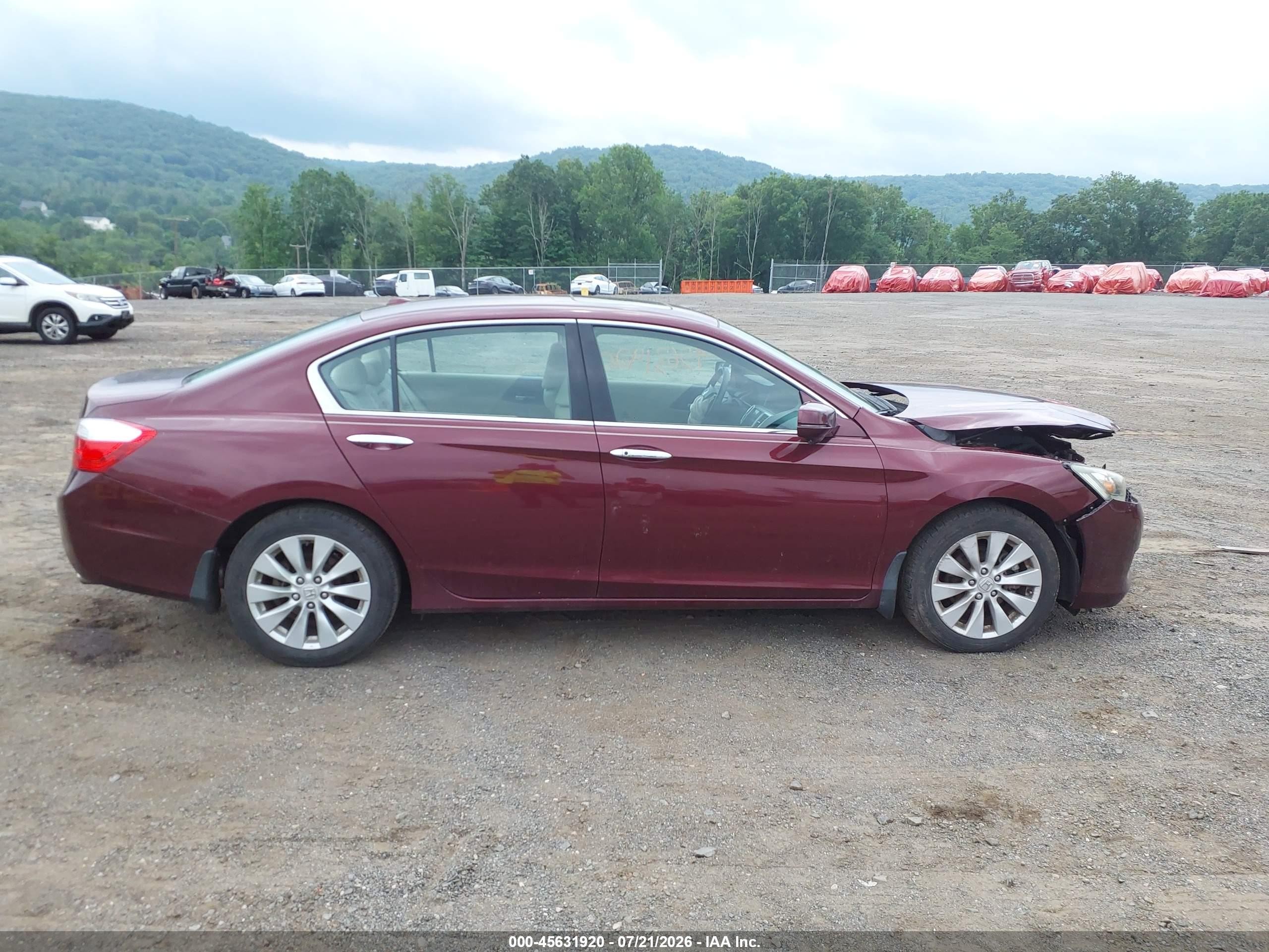 2015 Honda Accord Ex-l V-6 Burgundy vin: 1HGCR3F8XFA020729