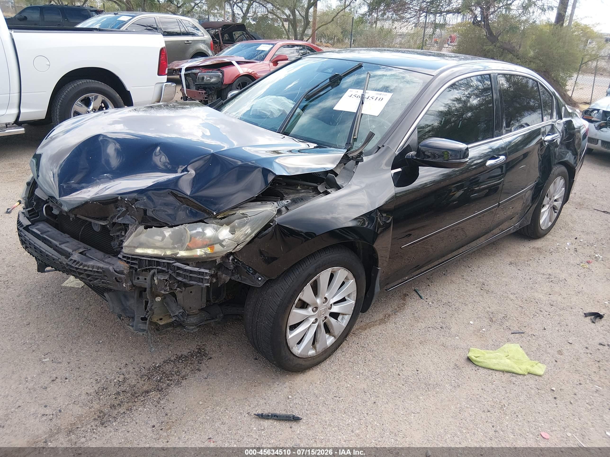 2015 Honda Accord Ex-l V-6 Black vin: 1HGCR3F8XFA023811