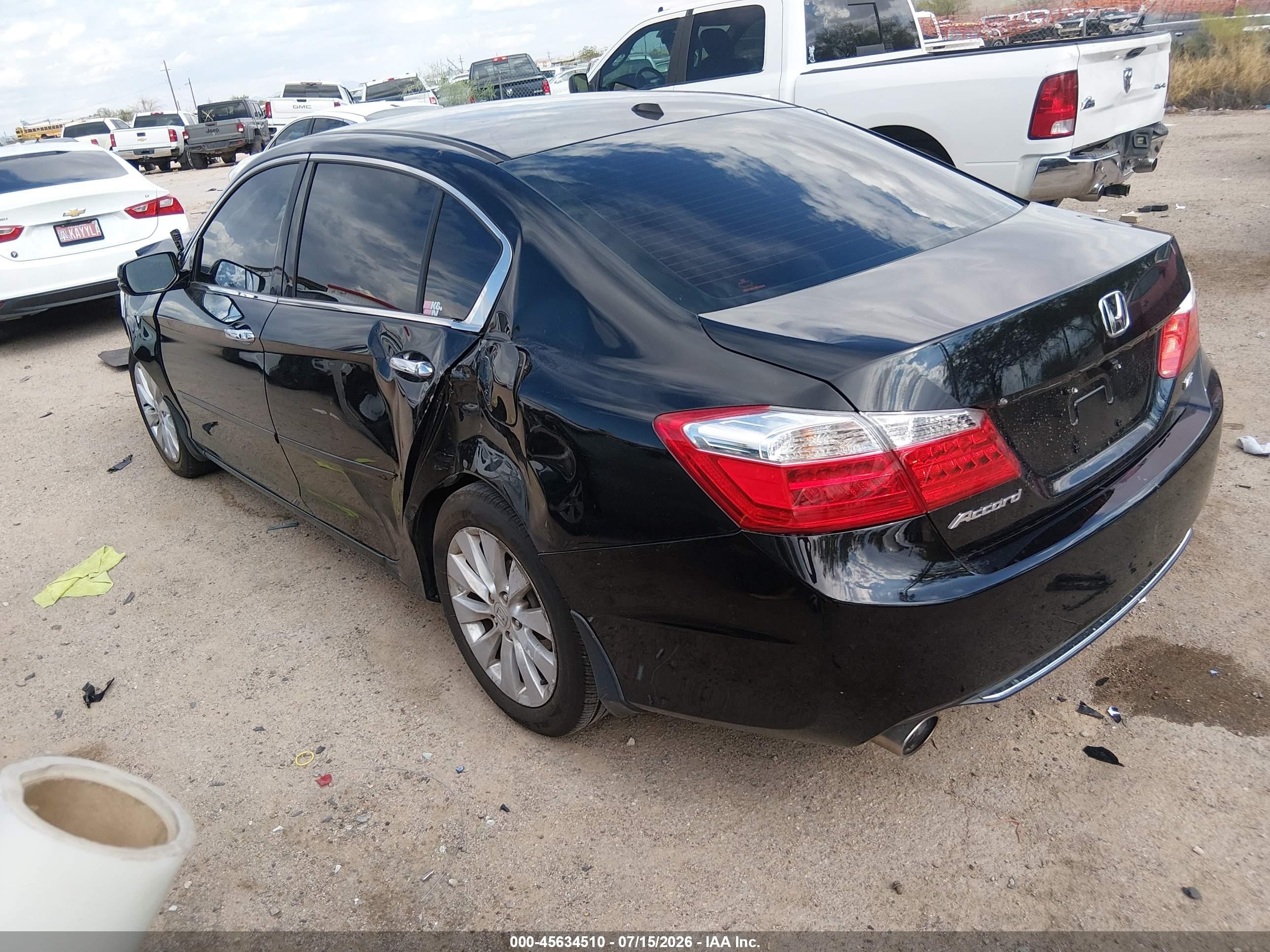 2015 Honda Accord Ex-l V-6 Black vin: 1HGCR3F8XFA023811