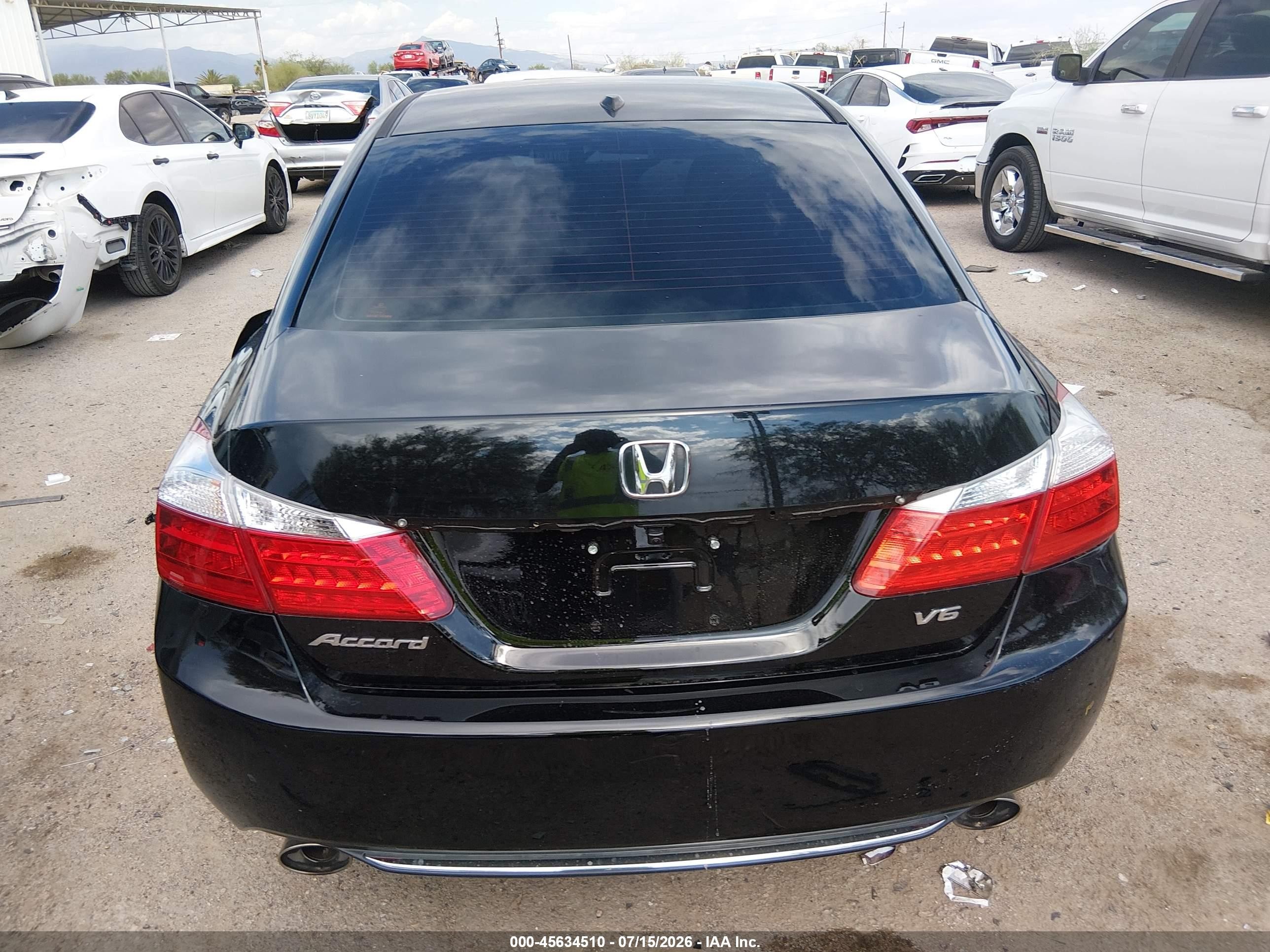 2015 Honda Accord Ex-l V-6 Black vin: 1HGCR3F8XFA023811