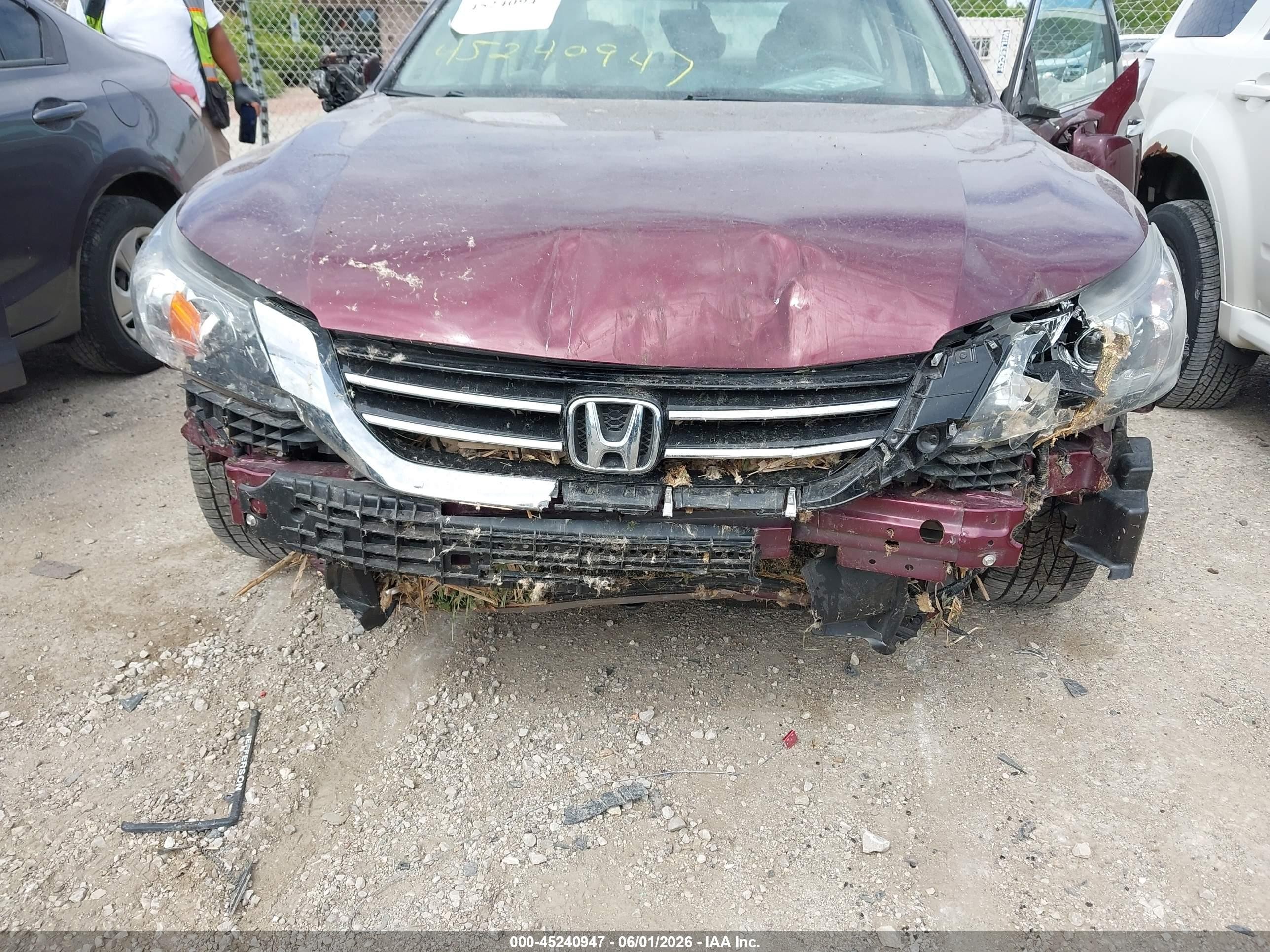 2015 Honda Accord Ex-l V-6 Red vin: 1HGCR3F8XFA036624