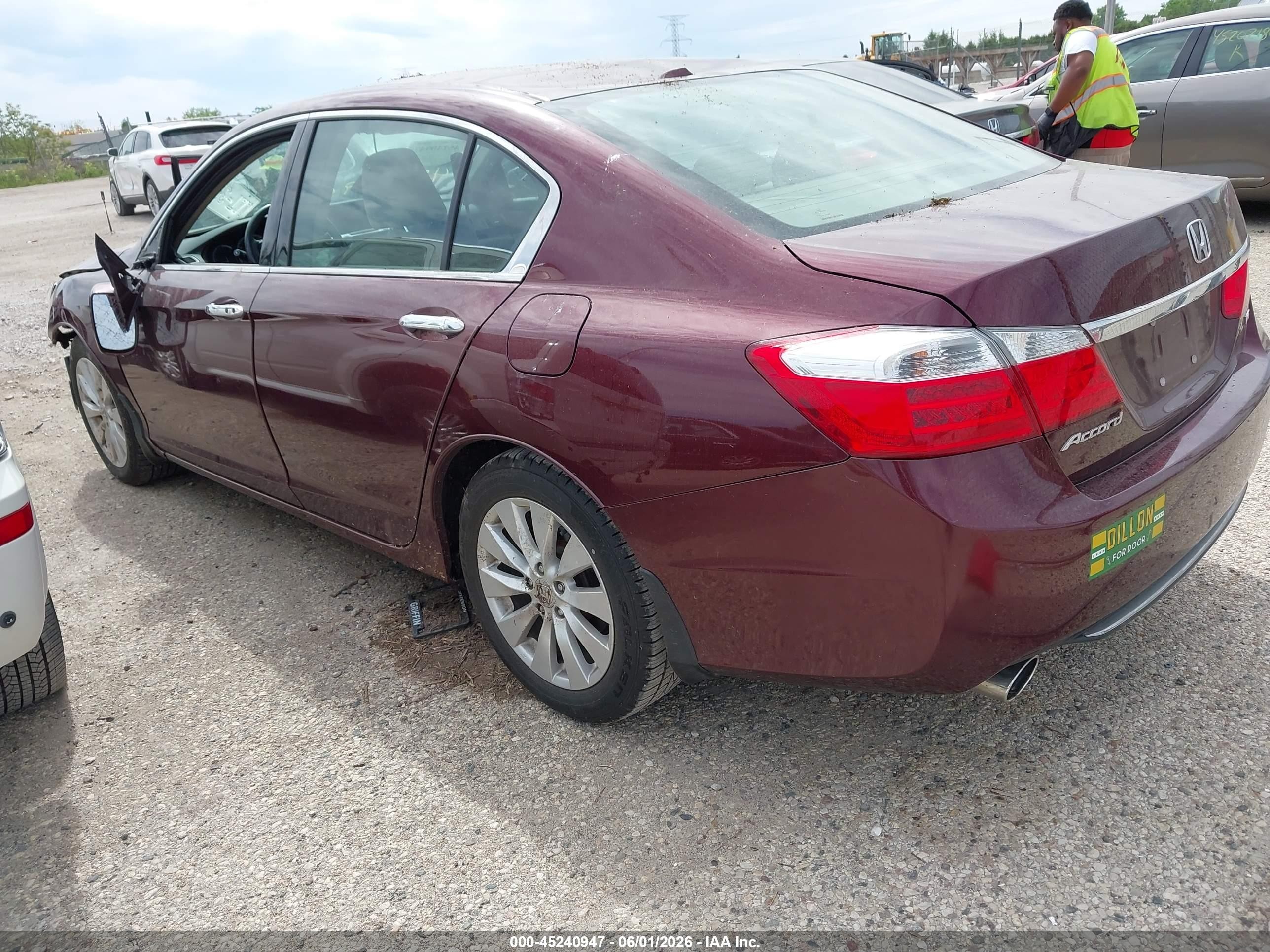 2015 Honda Accord Ex-l V-6 Red vin: 1HGCR3F8XFA036624