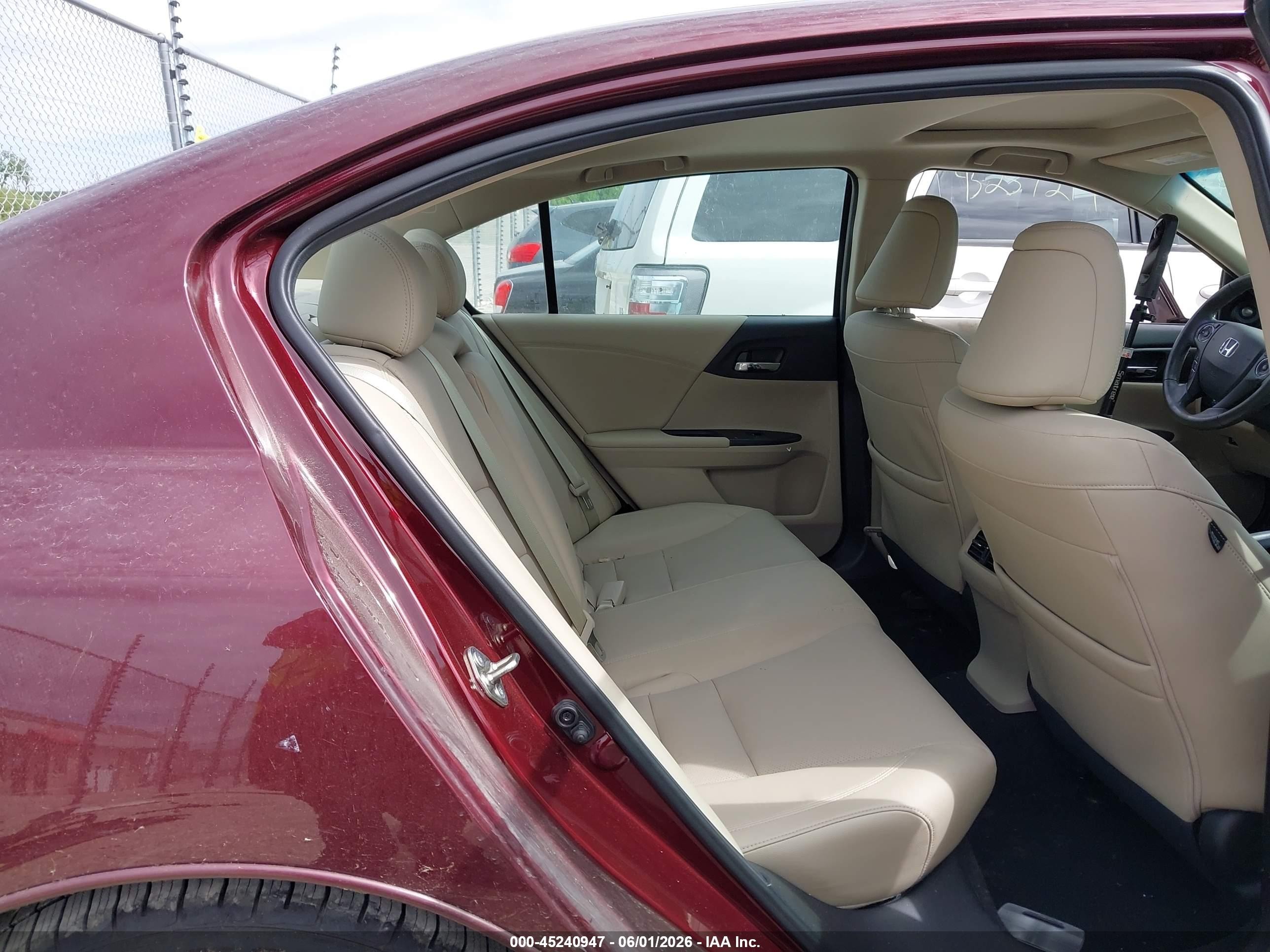 2015 Honda Accord Ex-l V-6 Red vin: 1HGCR3F8XFA036624