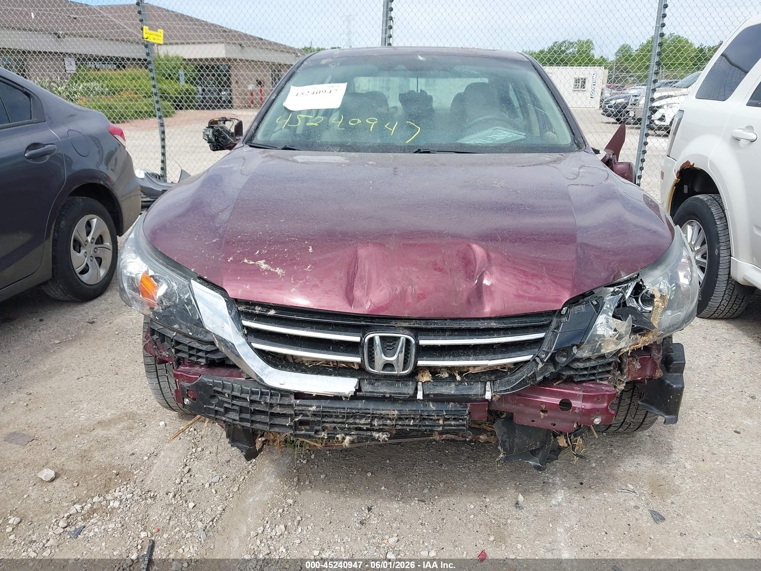 2015 Honda Accord Ex-l V-6 Red vin: 1HGCR3F8XFA036624