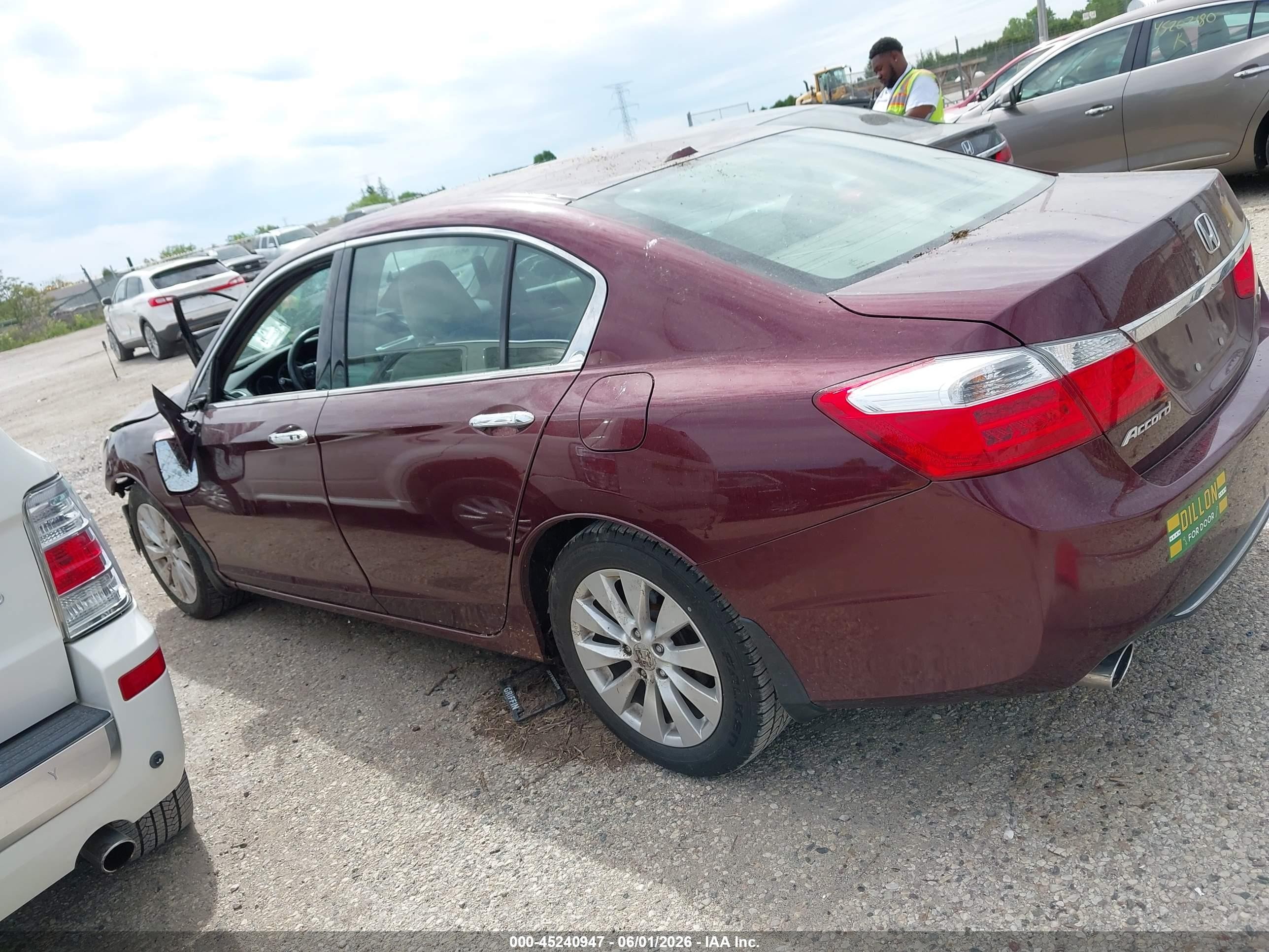 2015 Honda Accord Ex-l V-6 Red vin: 1HGCR3F8XFA036624
