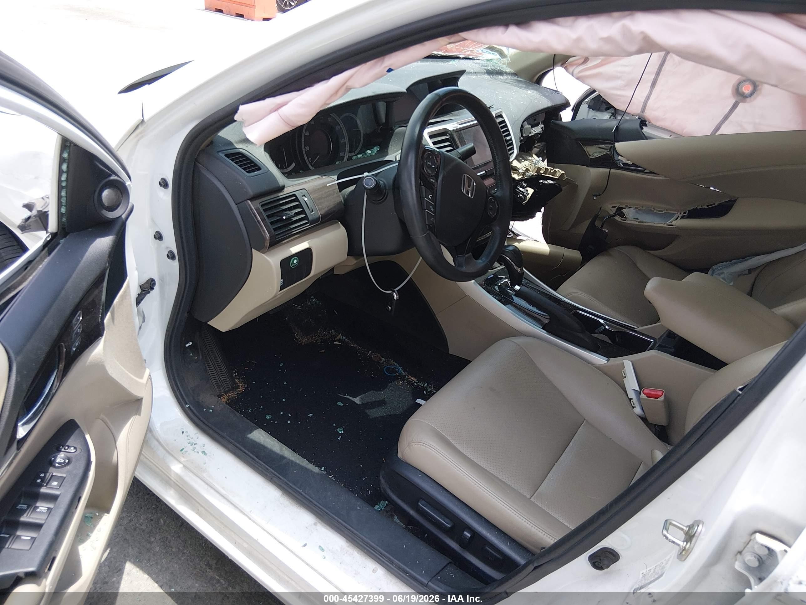 2017 Honda Accord Ex-l V6 White vin: 1HGCR3F8XHA019129