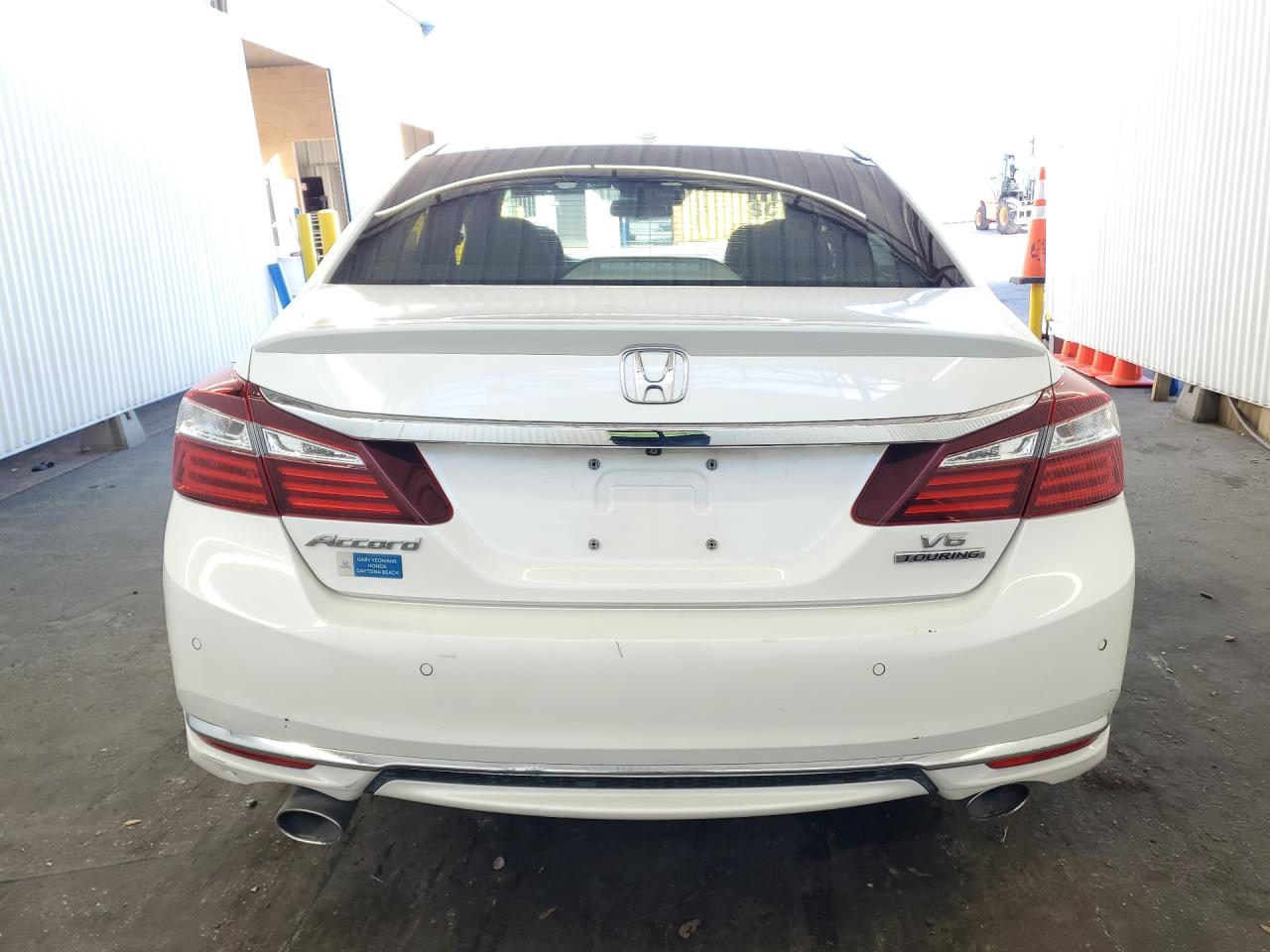 2016 Honda Accord Touring White vin: 1HGCR3F92GA015082 Damage: Rear Bumper, Multiple Scratches Heavy, 6
