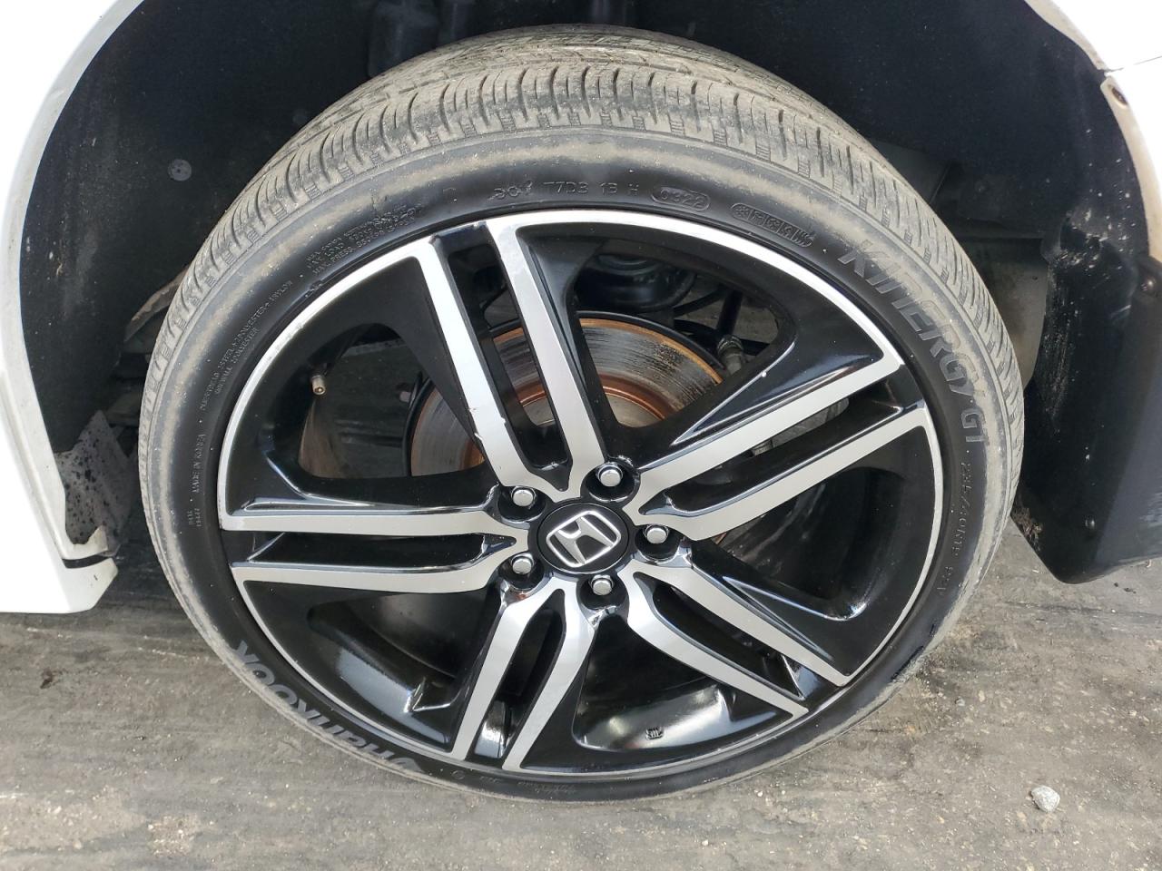 2016 Honda Accord Touring White vin: 1HGCR3F92GA015082 Damage: Left Rear Tire, Worn, Replacement Required