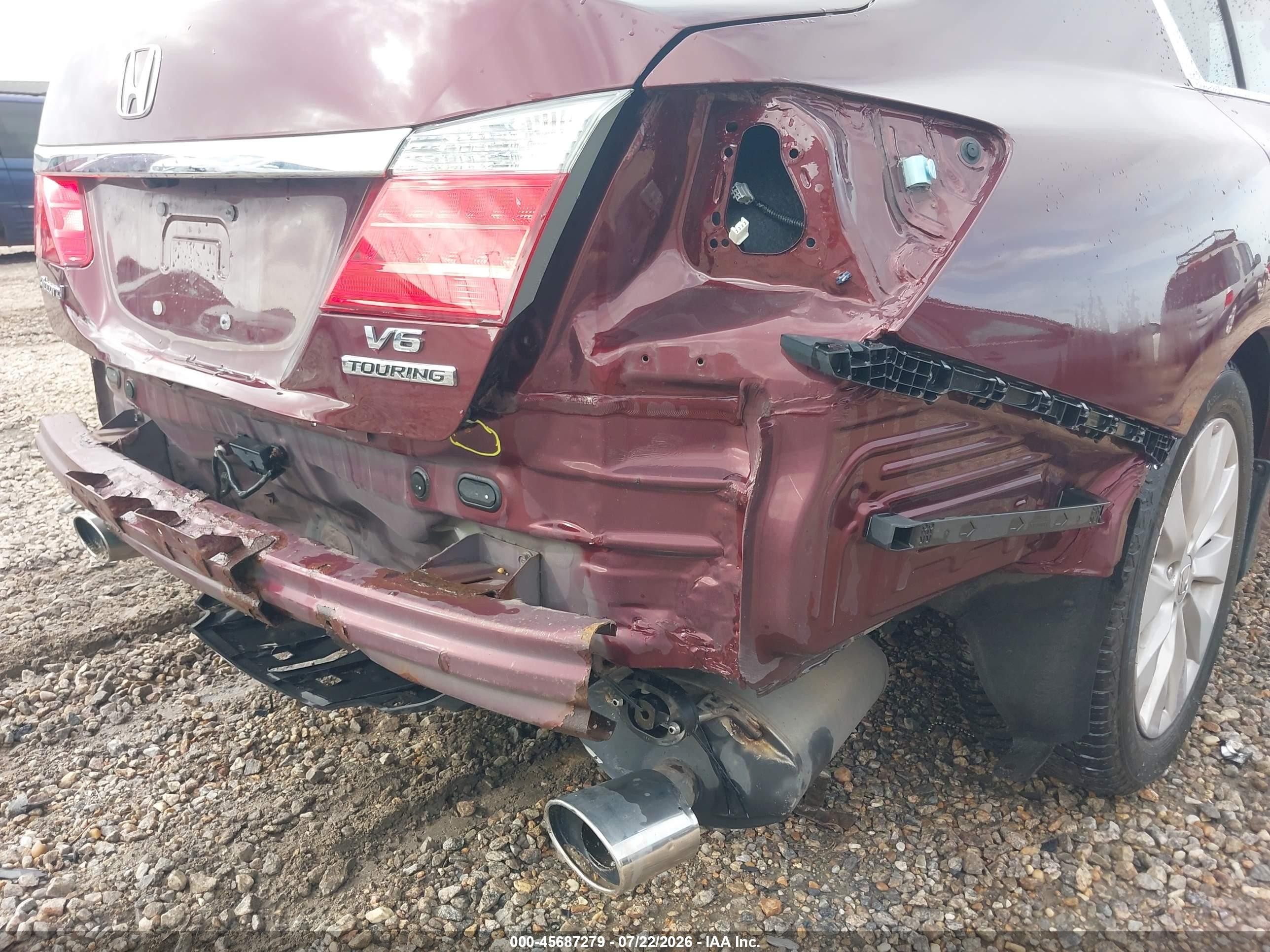 2013 Honda Accord Touring Burgundy vin: 1HGCR3F93DA047454