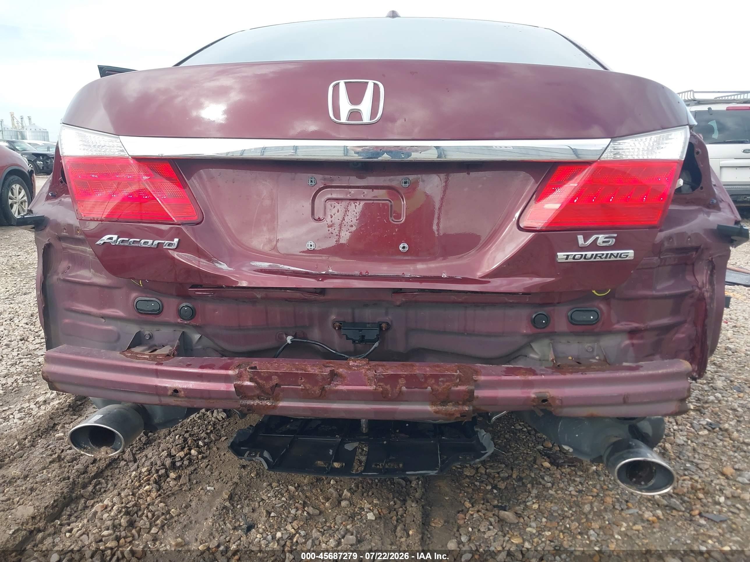 2013 Honda Accord Touring Burgundy vin: 1HGCR3F93DA047454