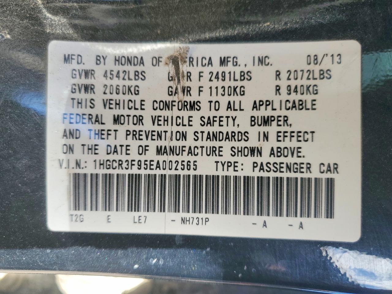 2014 Honda Accord Touring Черный vin: 1HGCR3F95EA002565