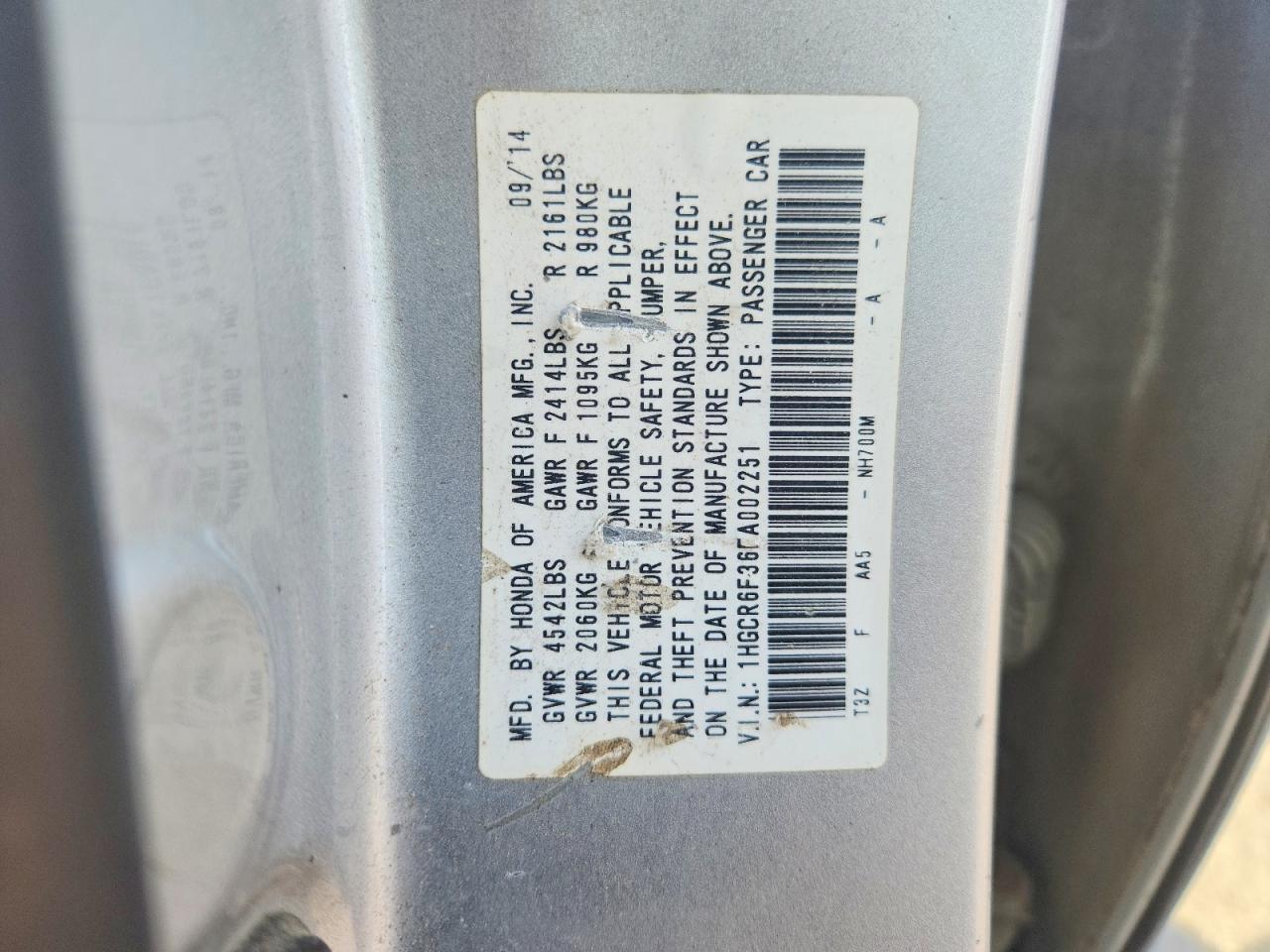 2015 Honda Accord Hybrid Серебряный vin: 1HGCR6F36FA002251