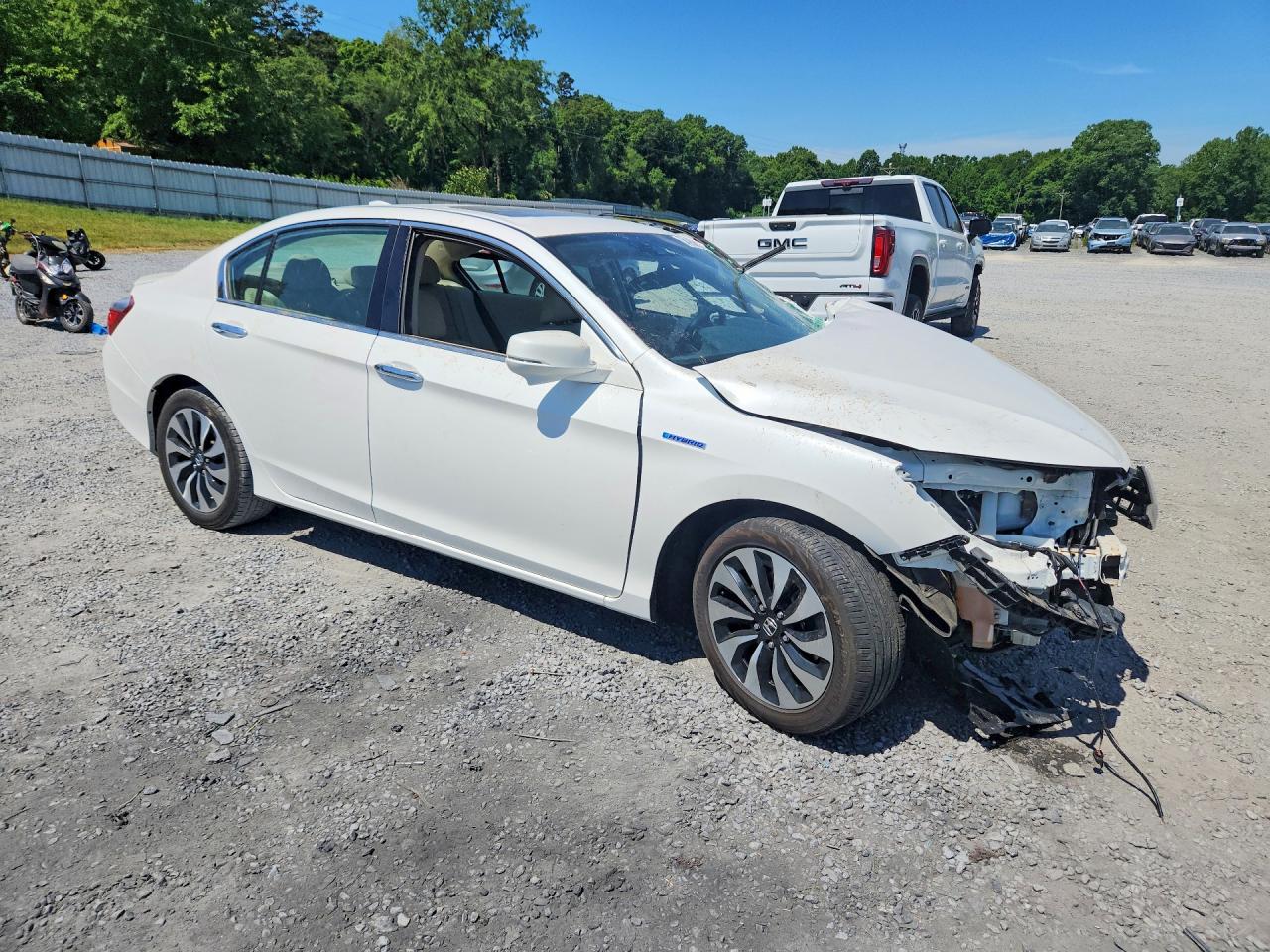 2015 Honda Accord Hybrid Exl Белый vin: 1HGCR6F51FA009156