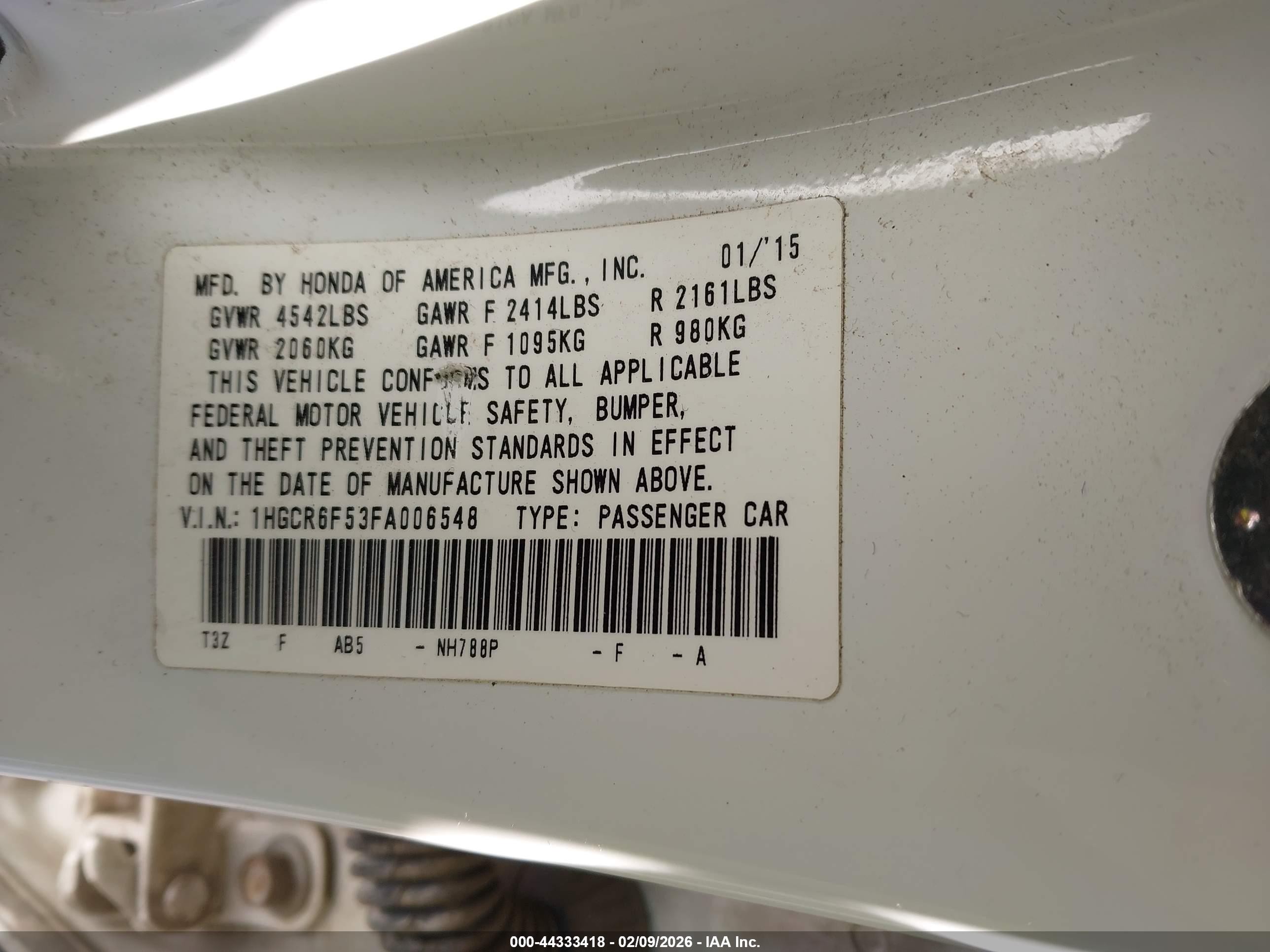 2015 Honda Accord Hybrid Ex-l White vin: 1HGCR6F53FA006548