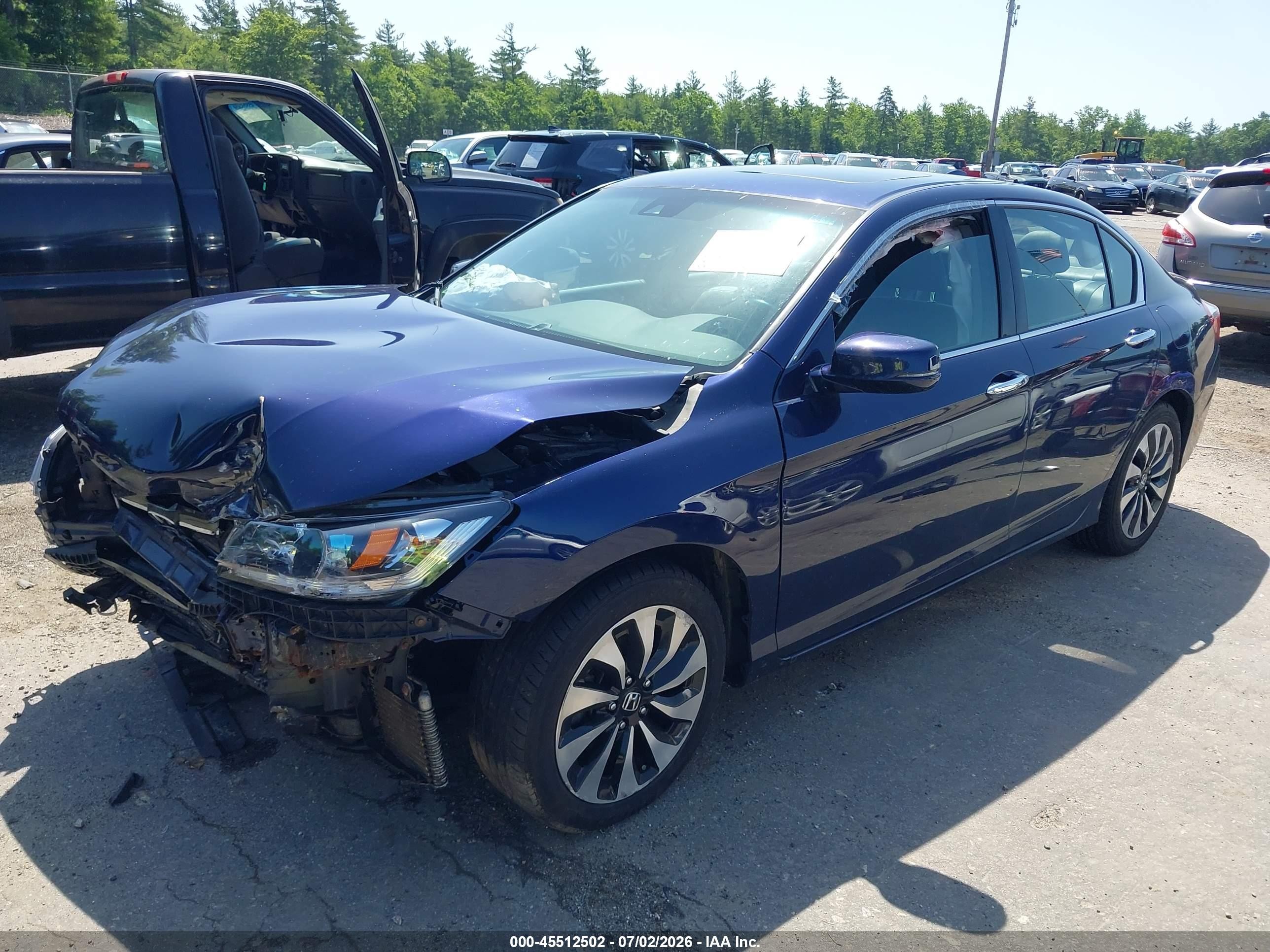2015 Honda Accord Hybrid Ex-l Blue vin: 1HGCR6F55FA006079
