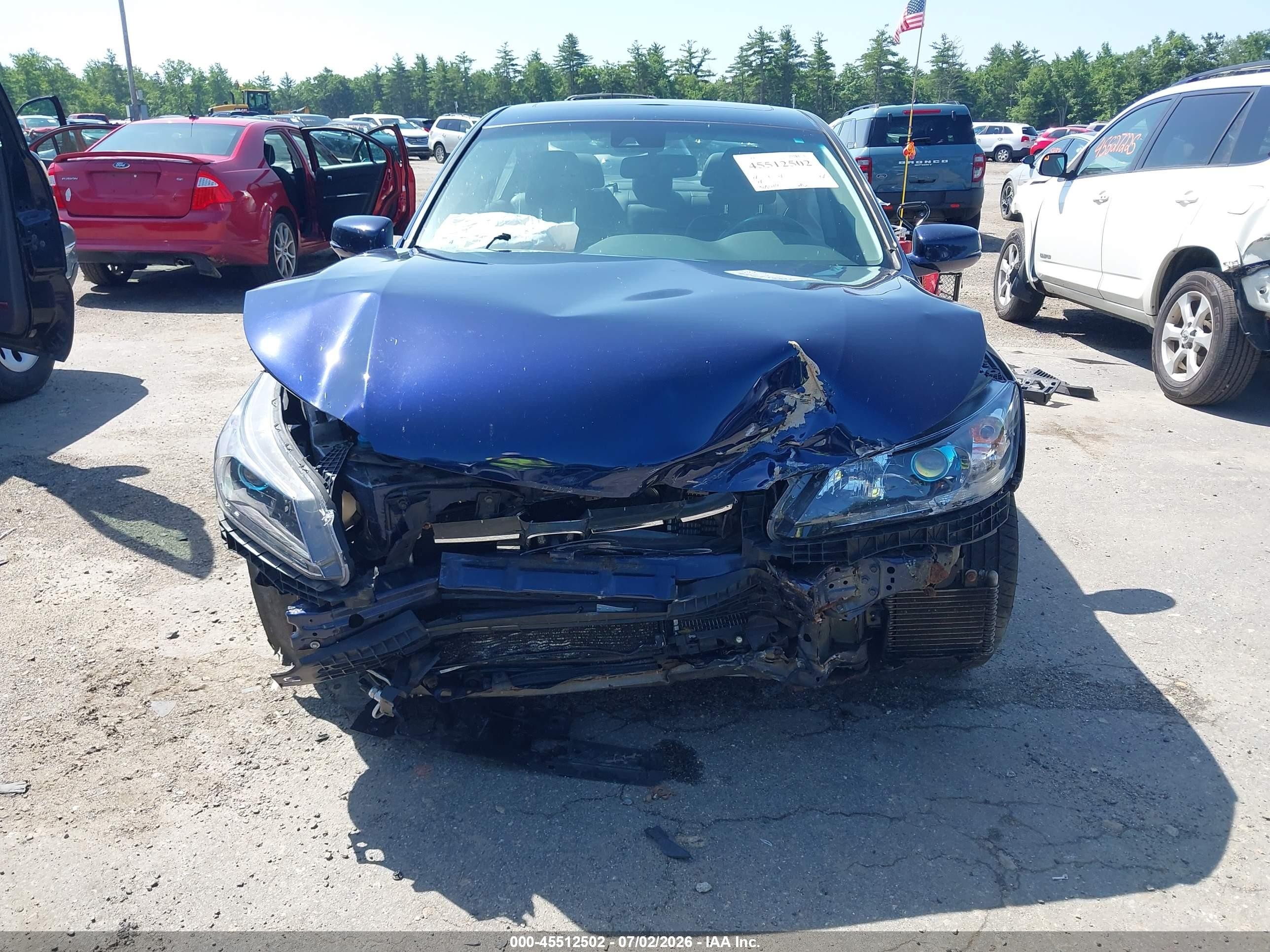 2015 Honda Accord Hybrid Ex-l Blue vin: 1HGCR6F55FA006079
