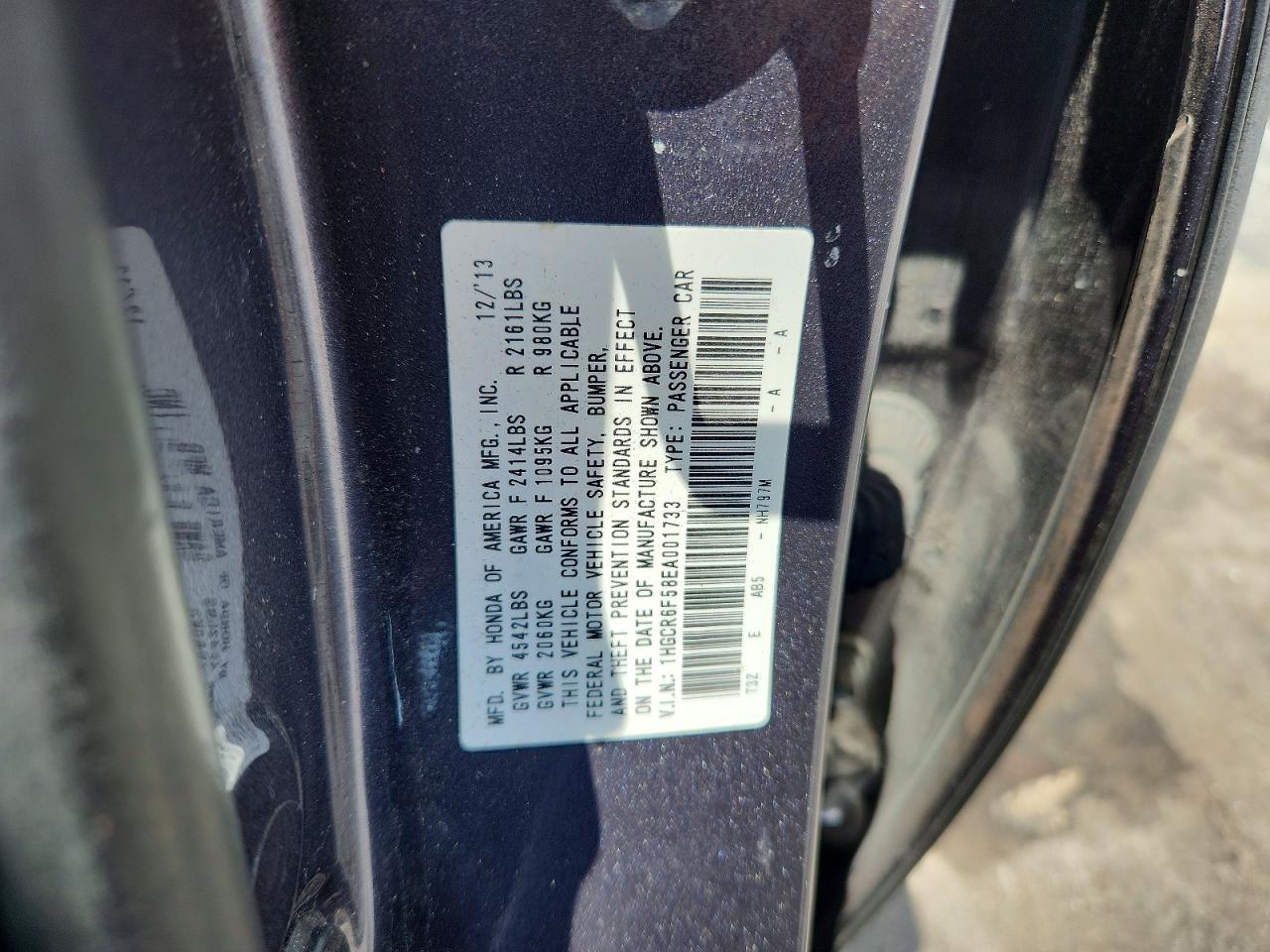 2014 Honda Accord Hybrid Exl Gray vin: 1HGCR6F58EA001733