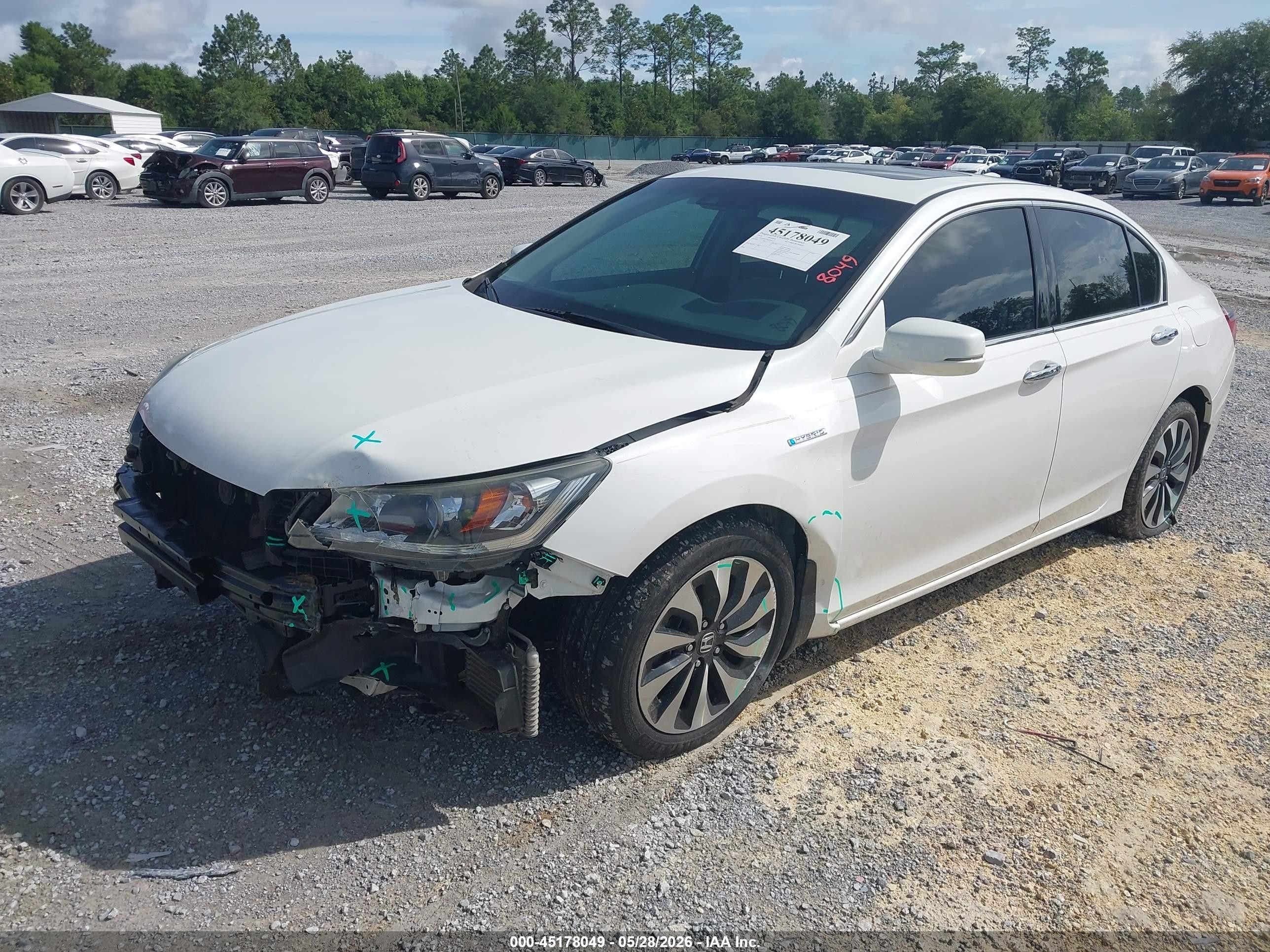 2014 Honda Accord Hybrid Ex-l Белый vin: 1HGCR6F59EA005757
