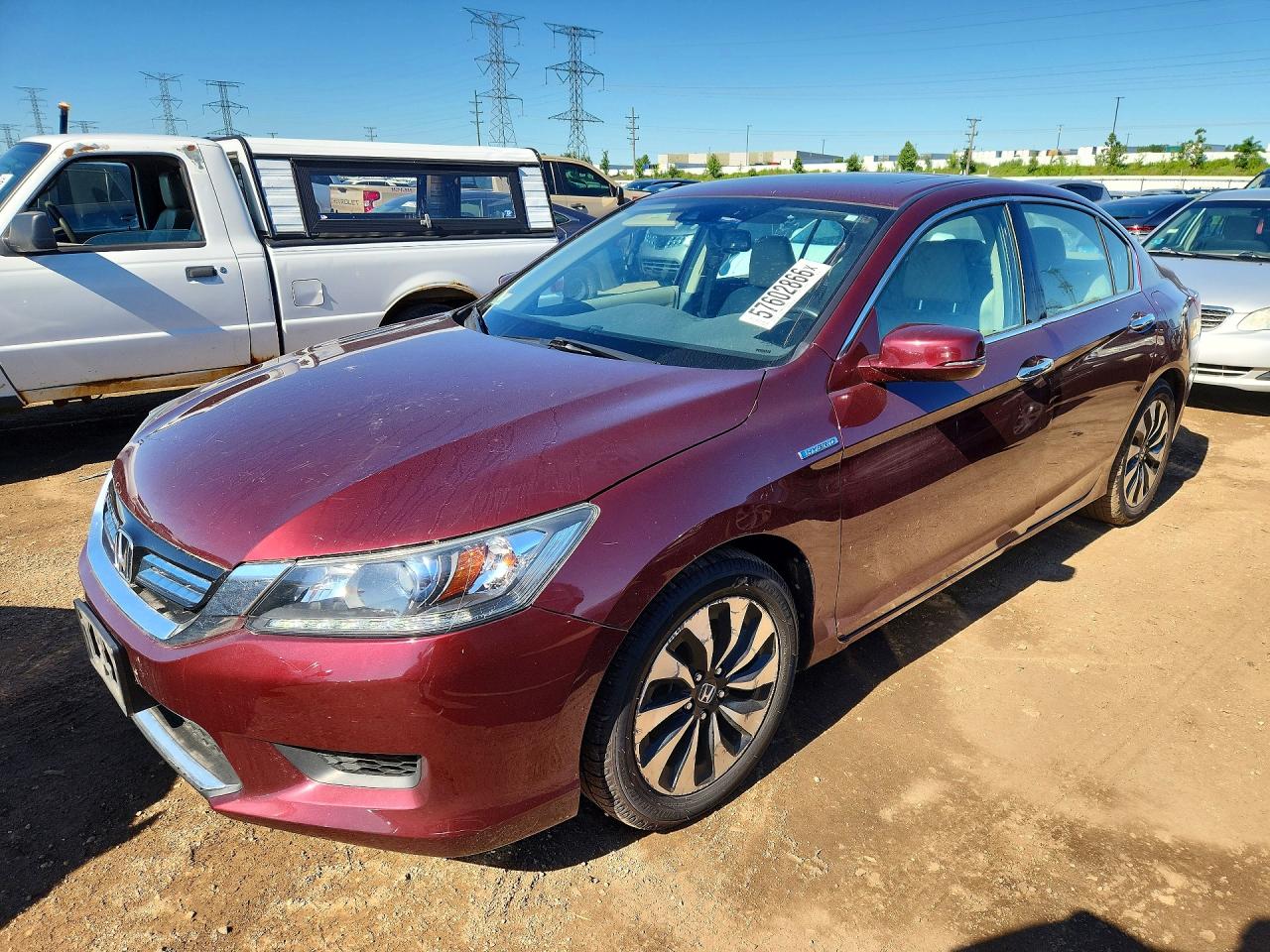 2015 Honda Accord Hybrid Exl Burgundy vin: 1HGCR6F5XFA004375