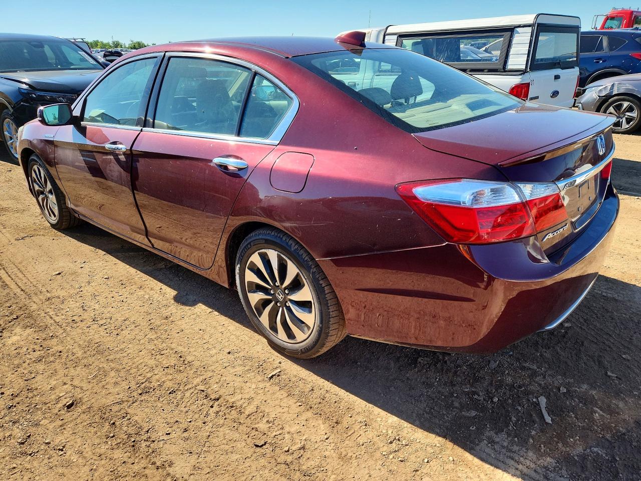 2015 Honda Accord Hybrid Exl Burgundy vin: 1HGCR6F5XFA004375