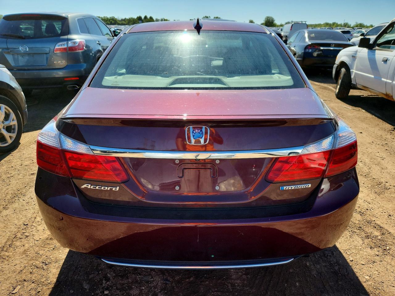 2015 Honda Accord Hybrid Exl Burgundy vin: 1HGCR6F5XFA004375