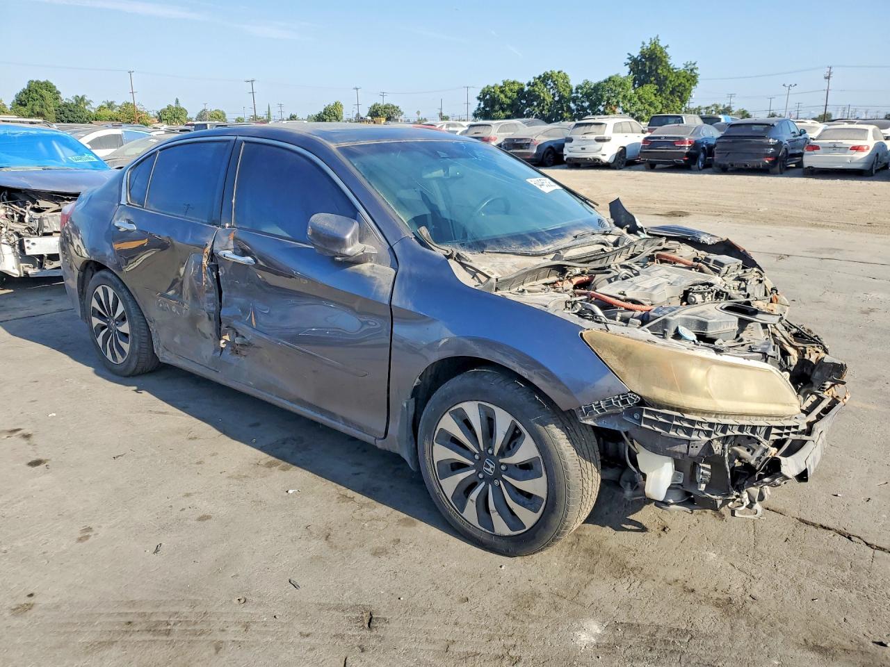 2015 Honda Accord Touring Hybrid Gray vin: 1HGCR6F74FA009959