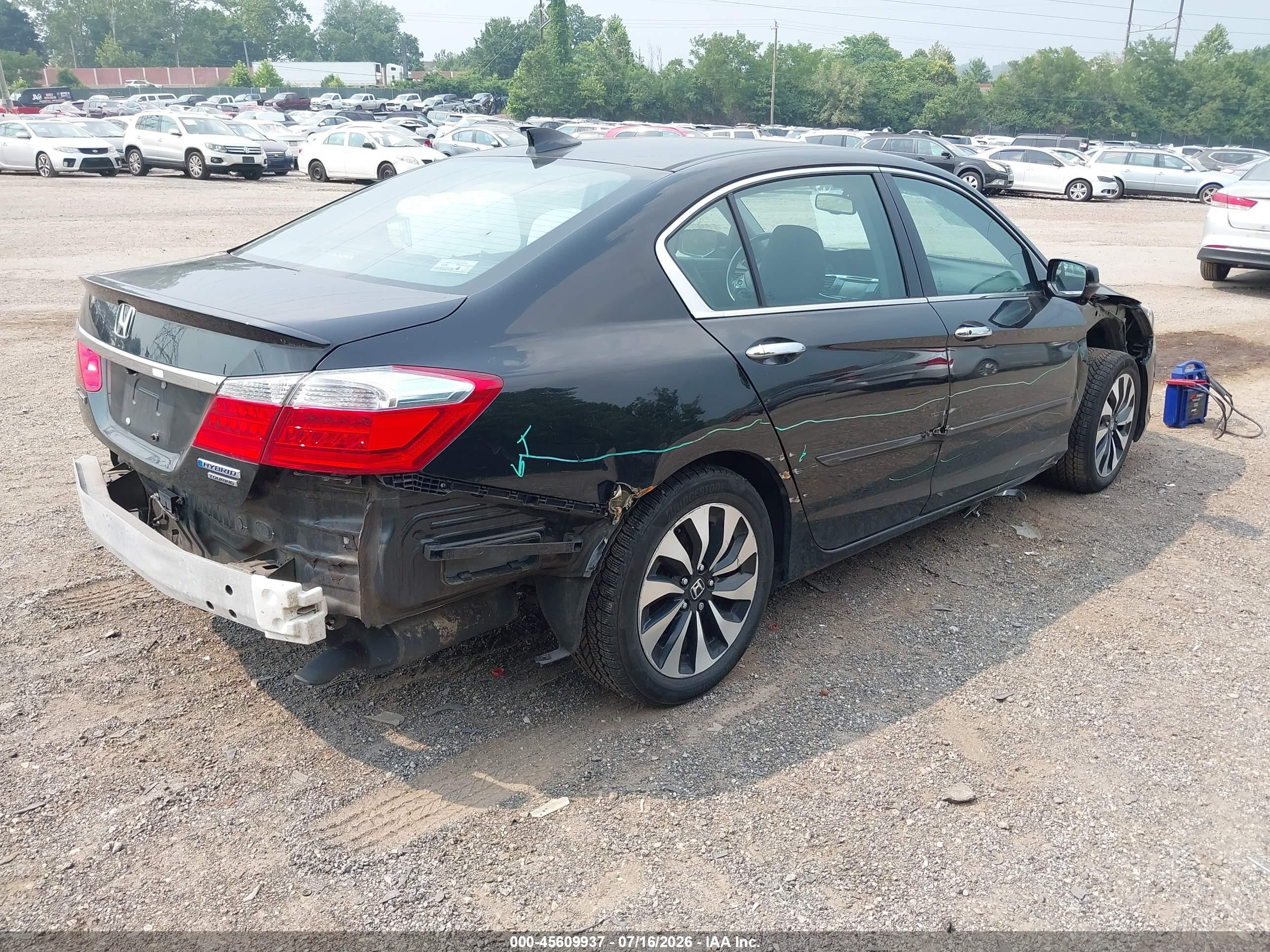 2014 Honda Accord Hybrid Touring Black vin: 1HGCR6F76EA007516
