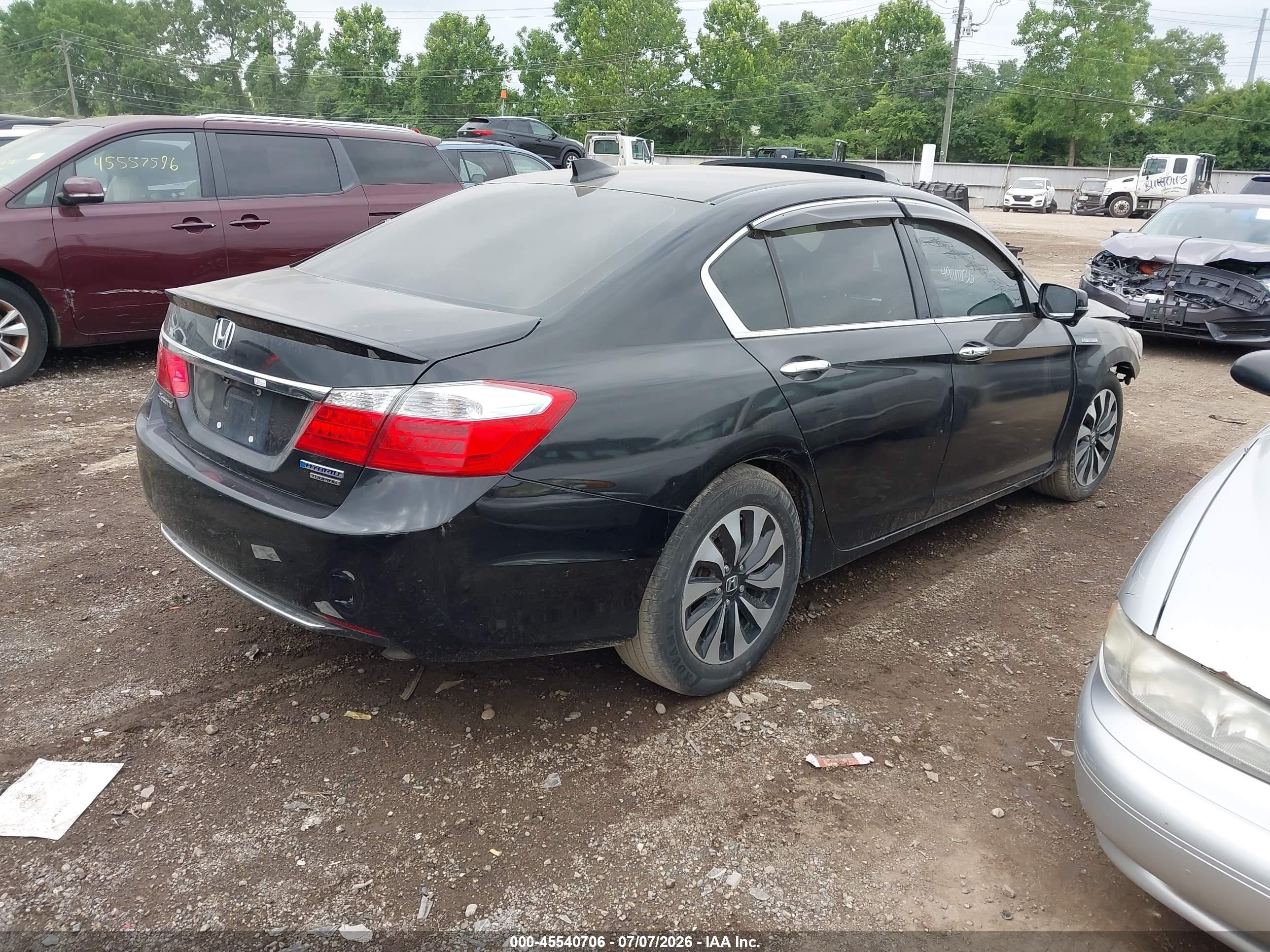2015 Honda Accord Hybrid Touring Black vin: 1HGCR6F76FA006366