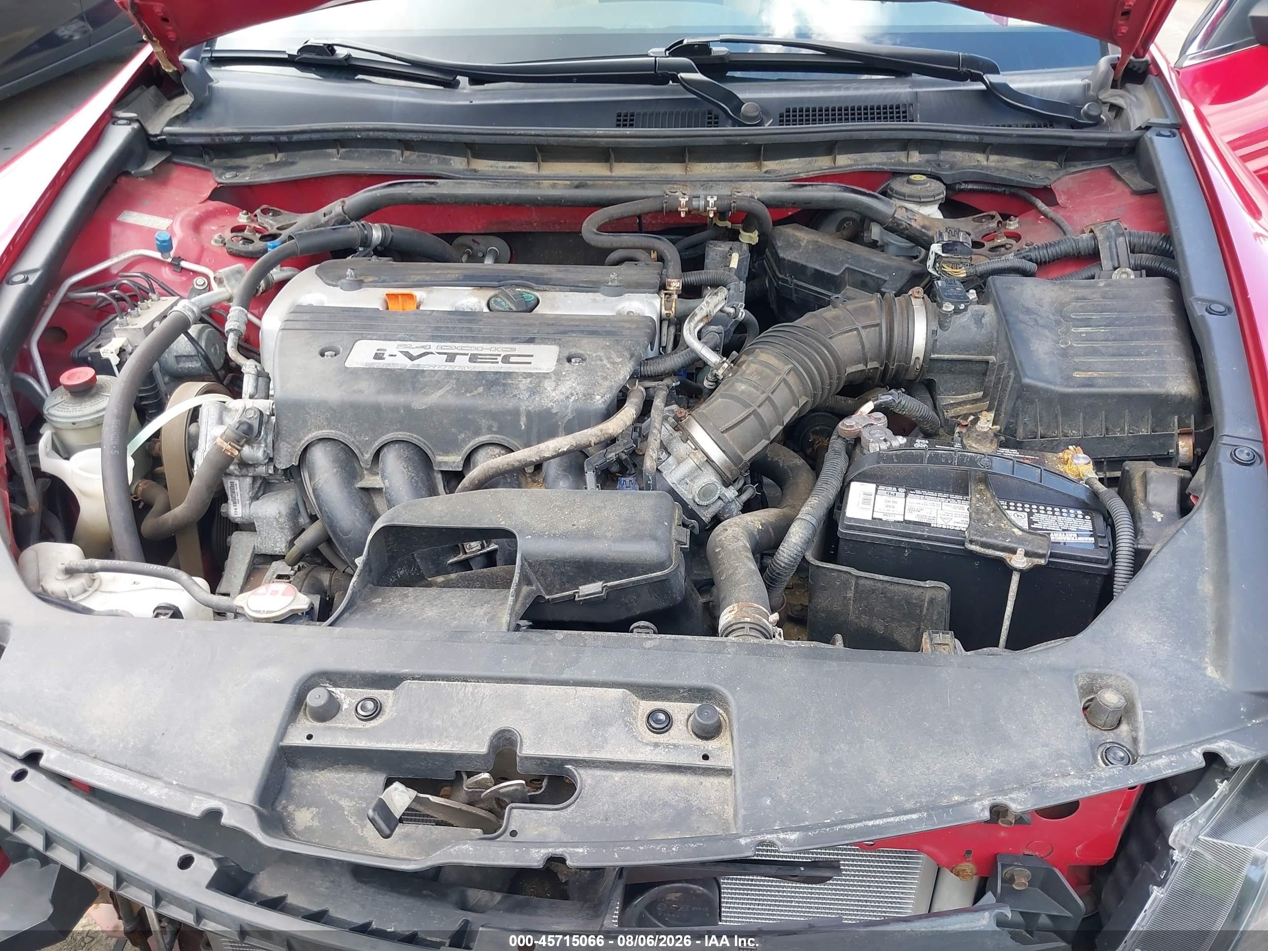 2008 Honda Accord 2.4 Lx-s Red vin: 1HGCS12328A004269
