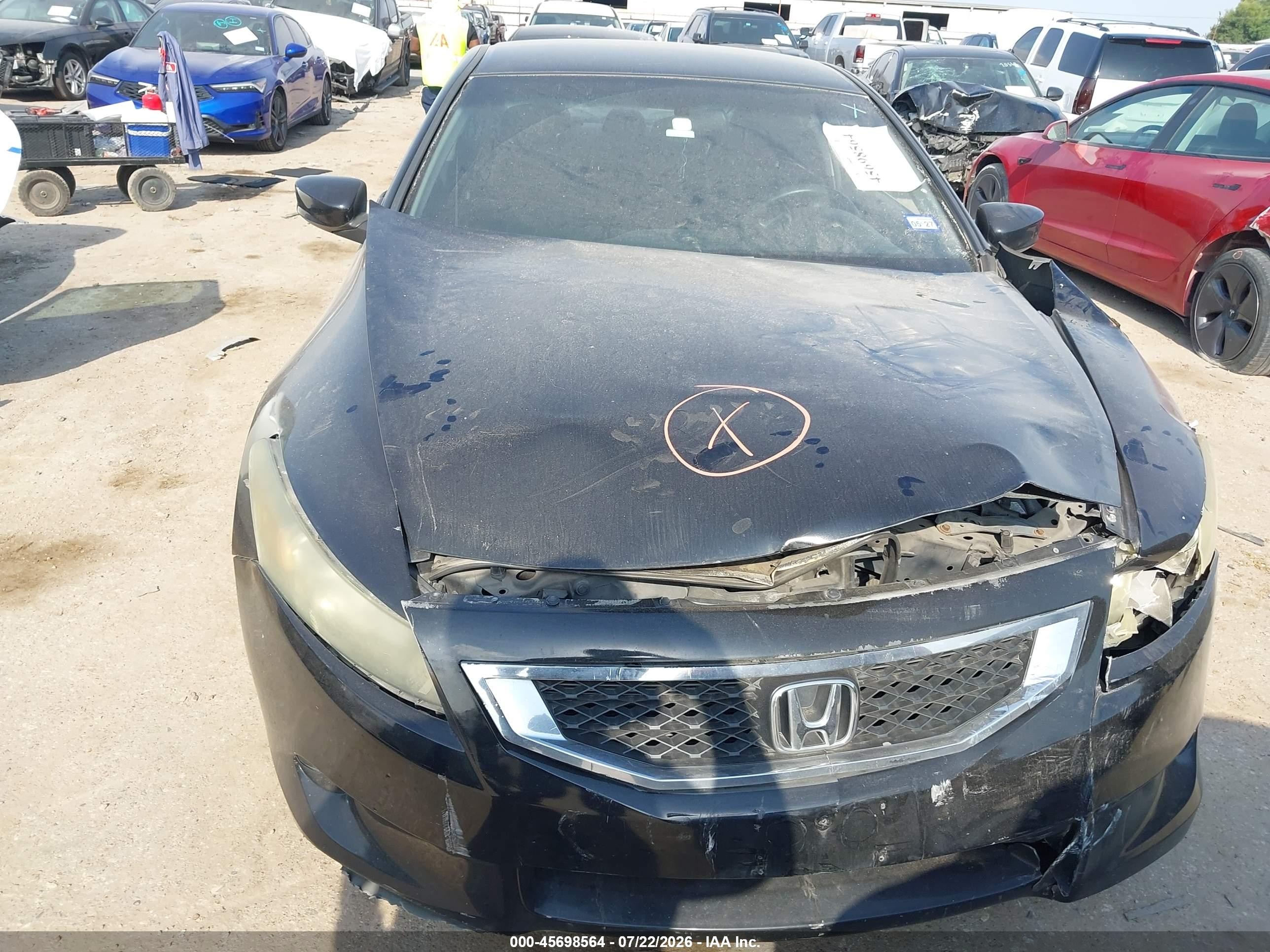 2008 Honda Accord 2.4 Lx-s Black vin: 1HGCS12338A001283