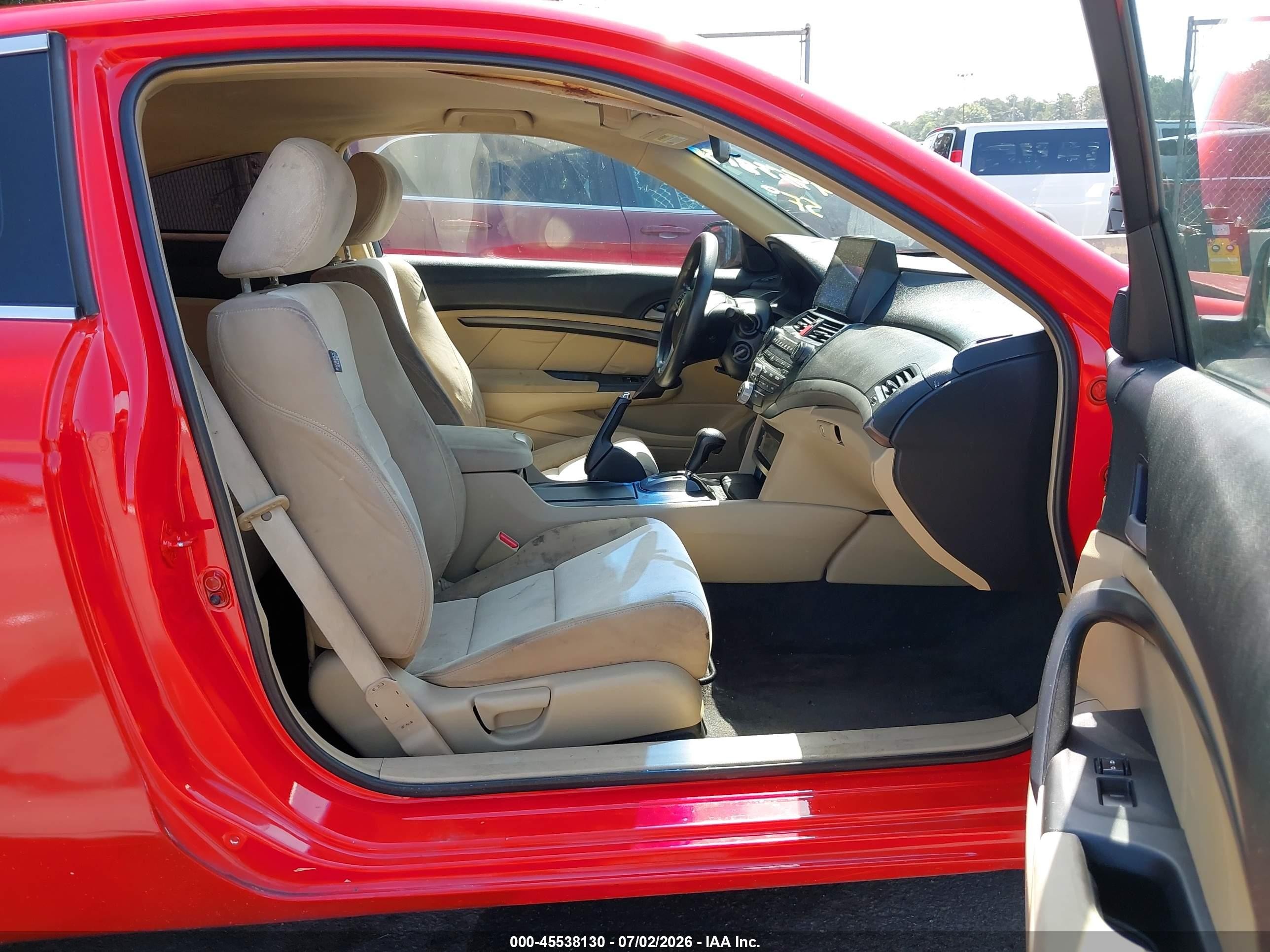 2008 Honda Accord 2.4 Lx-s Red vin: 1HGCS12358A030302