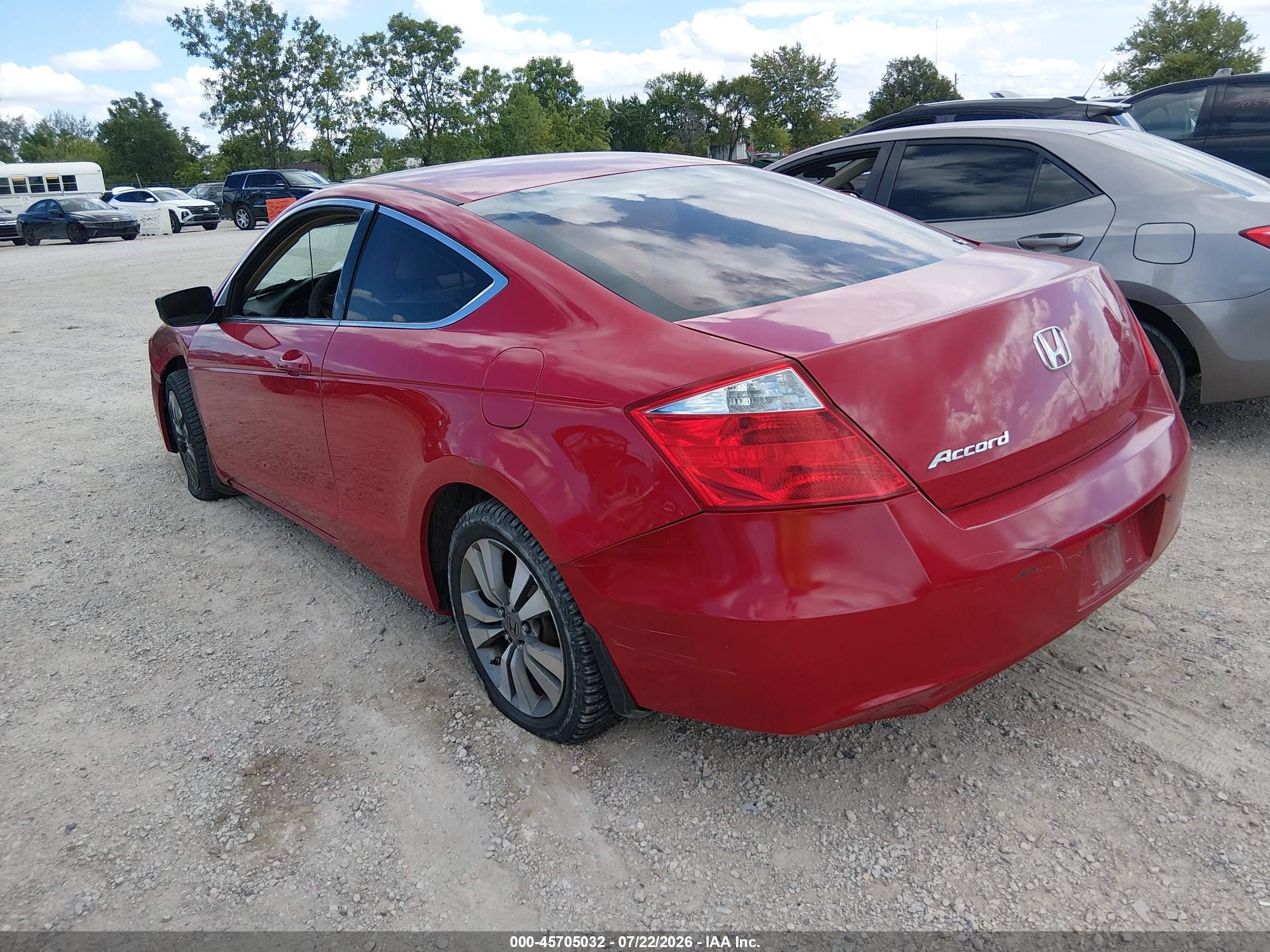 2009 Honda Accord 2.4 Lx-s Red vin: 1HGCS12379A018007