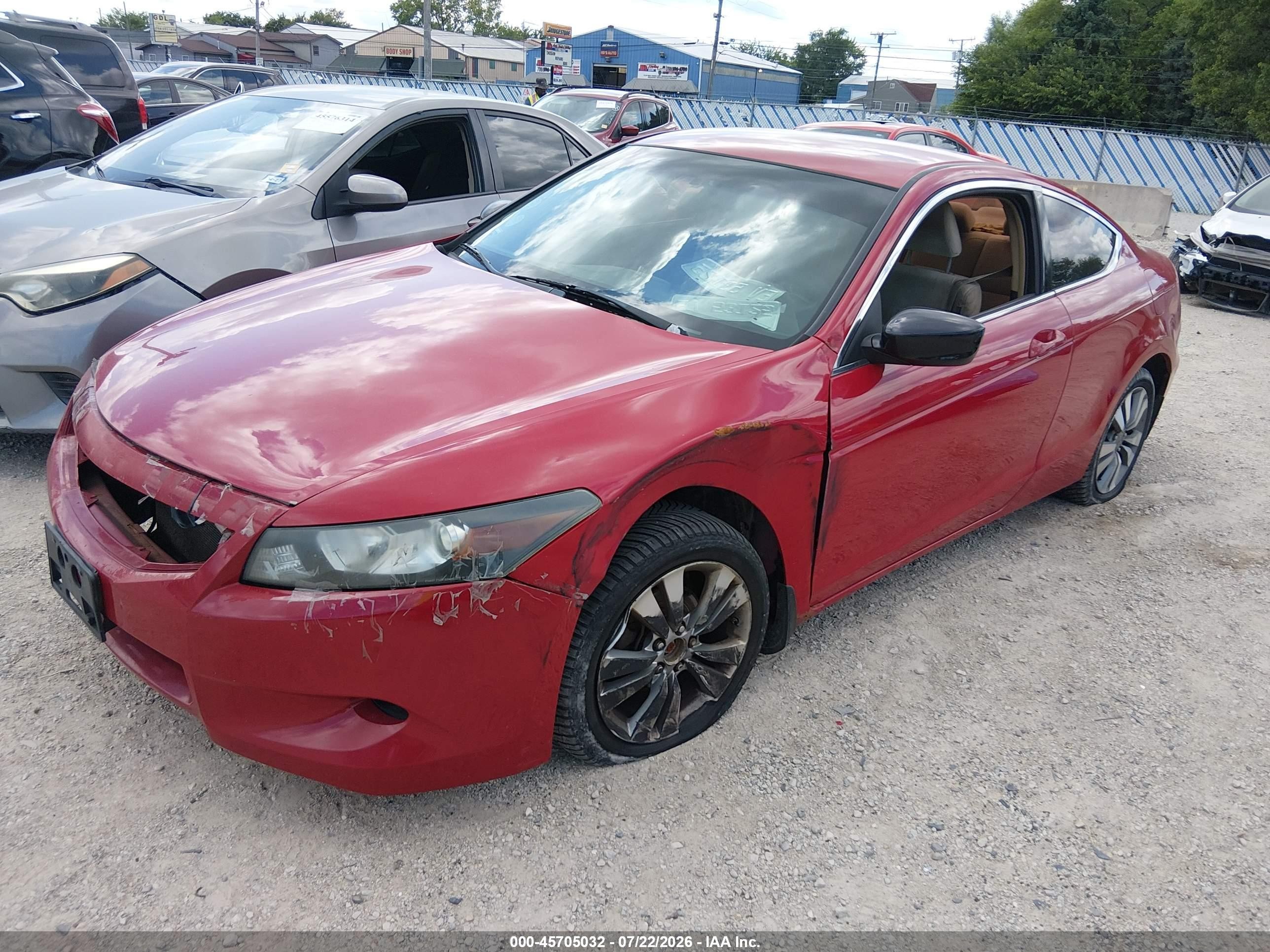 2009 Honda Accord 2.4 Lx-s Red vin: 1HGCS12379A018007