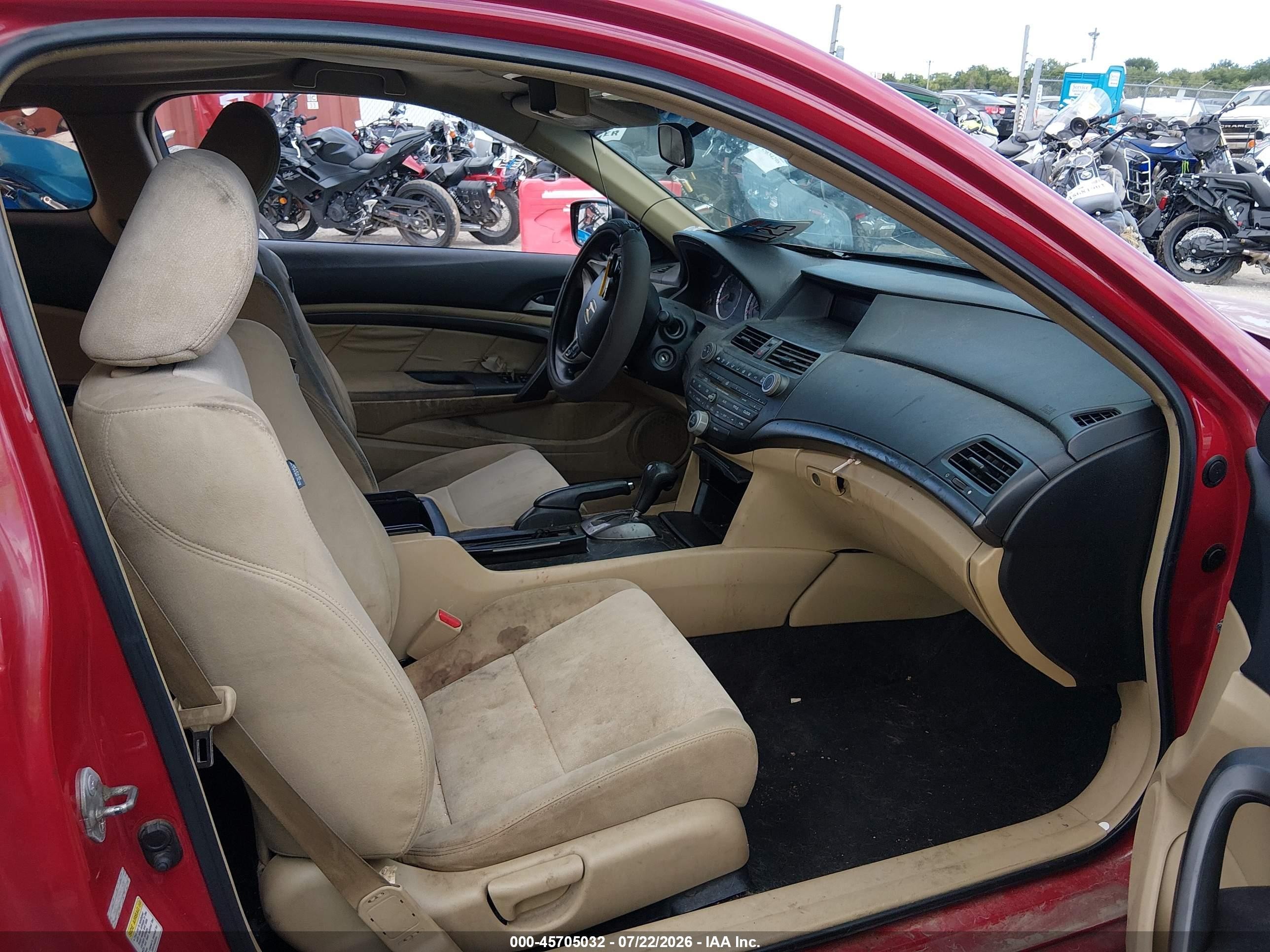 2009 Honda Accord 2.4 Lx-s Red vin: 1HGCS12379A018007
