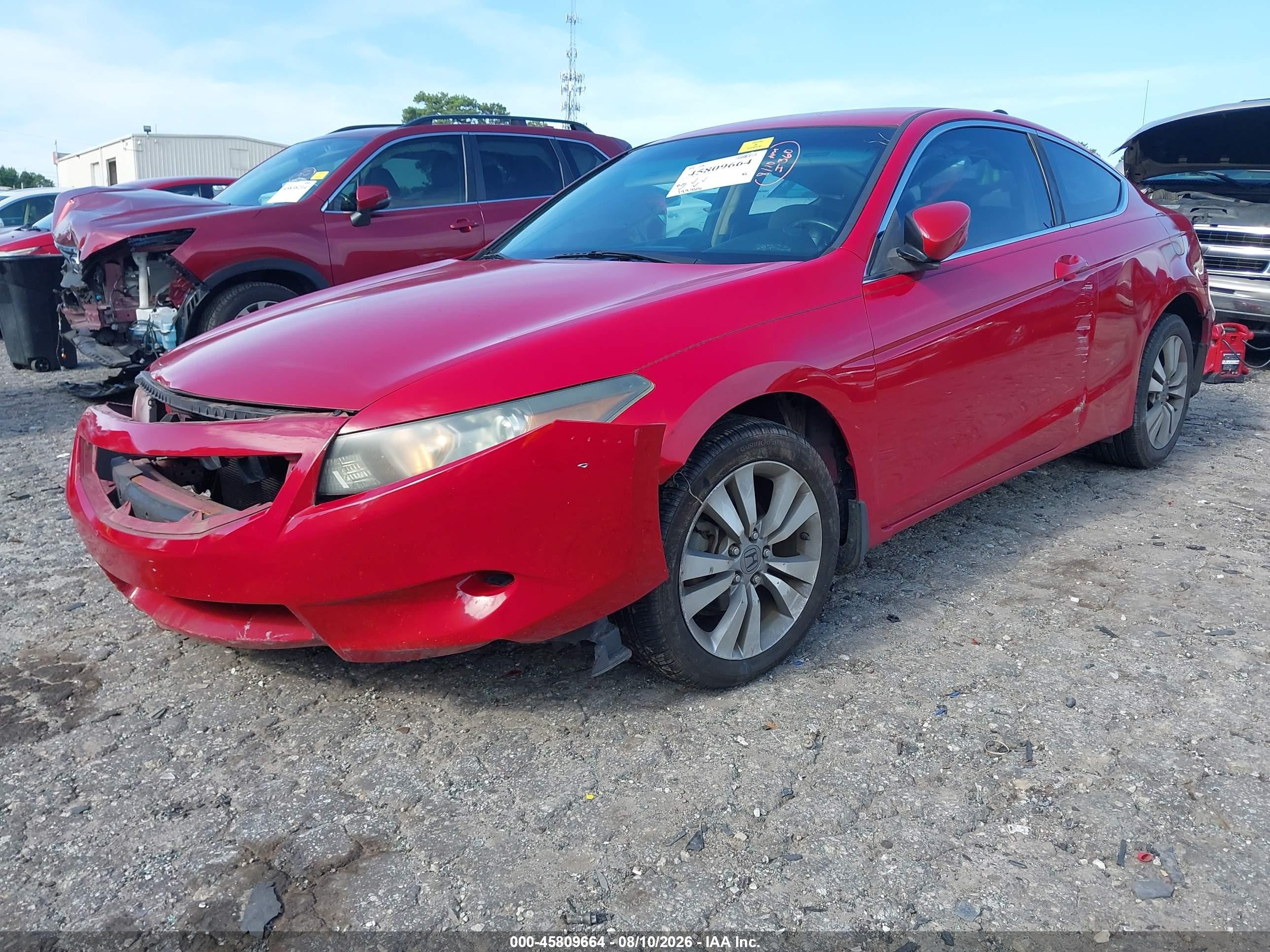 2009 Honda Accord 2.4 Lx-s Red vin: 1HGCS12379A023384