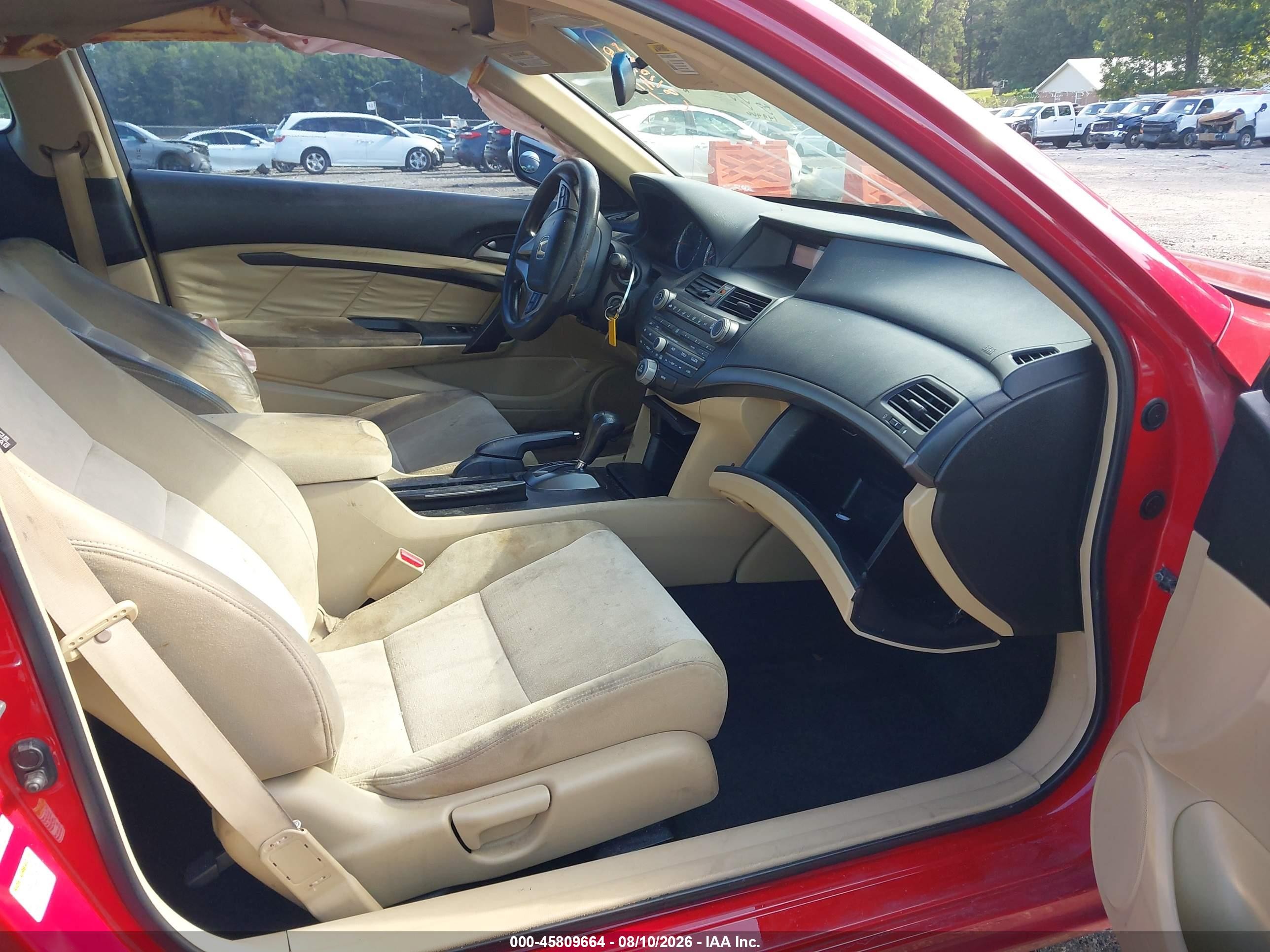2009 Honda Accord 2.4 Lx-s Red vin: 1HGCS12379A023384