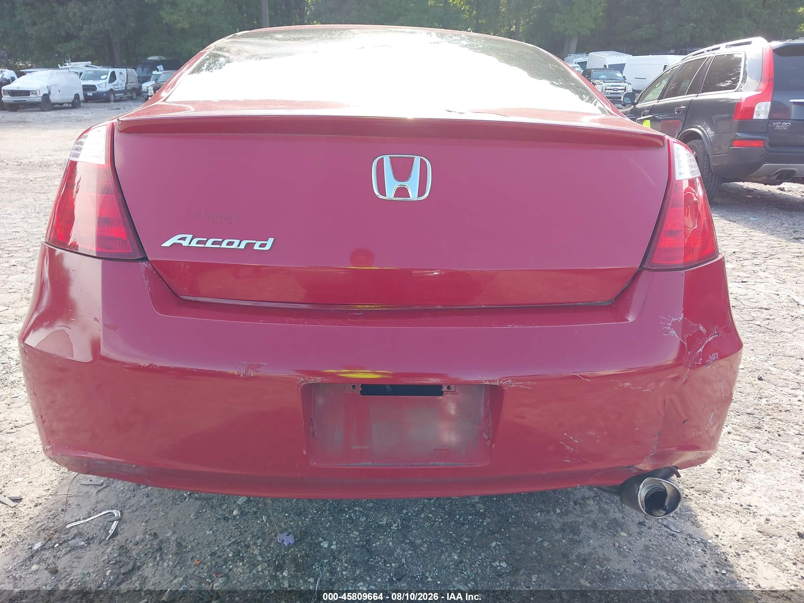 2009 Honda Accord 2.4 Lx-s Red vin: 1HGCS12379A023384