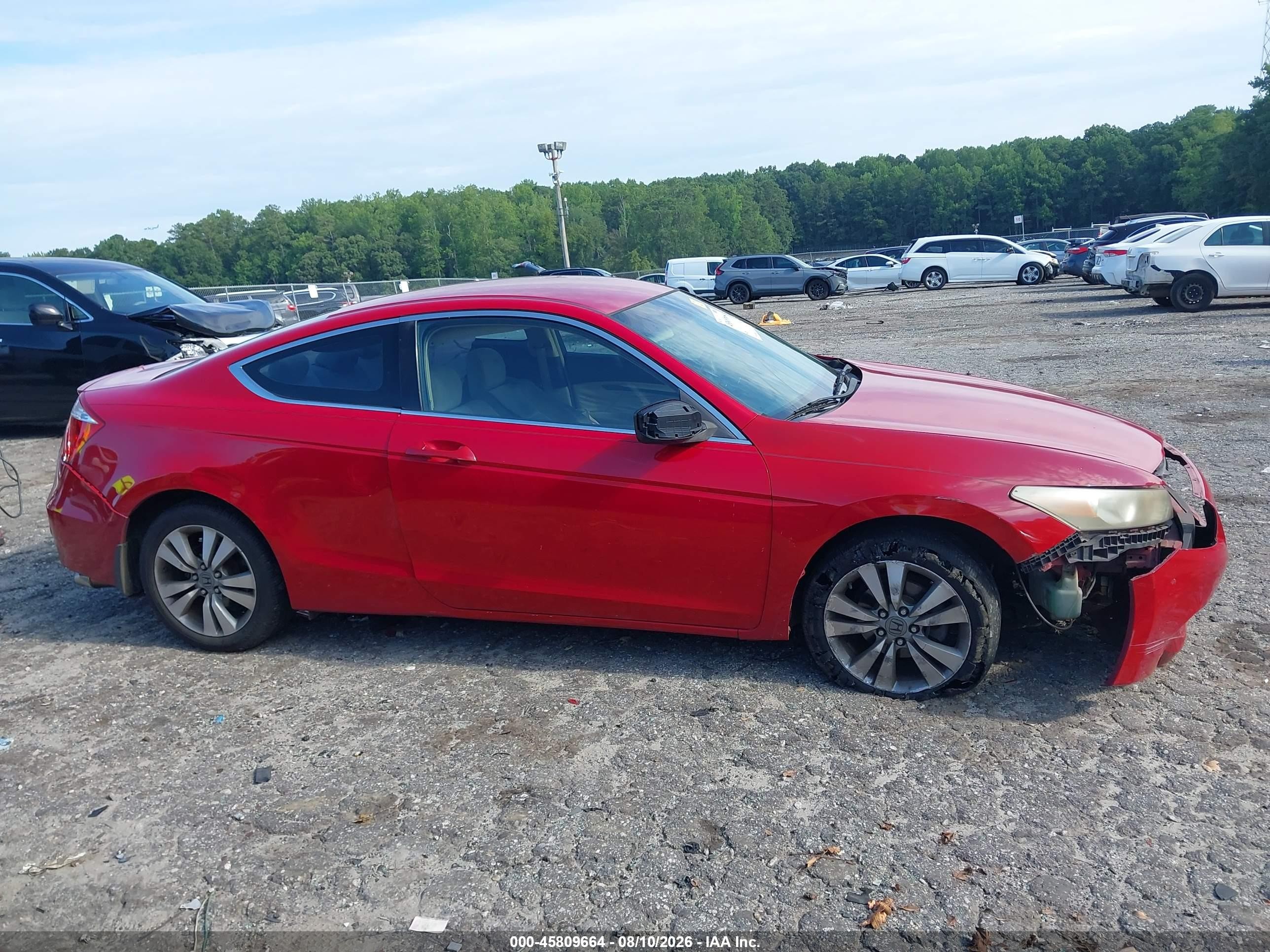 2009 Honda Accord 2.4 Lx-s Red vin: 1HGCS12379A023384