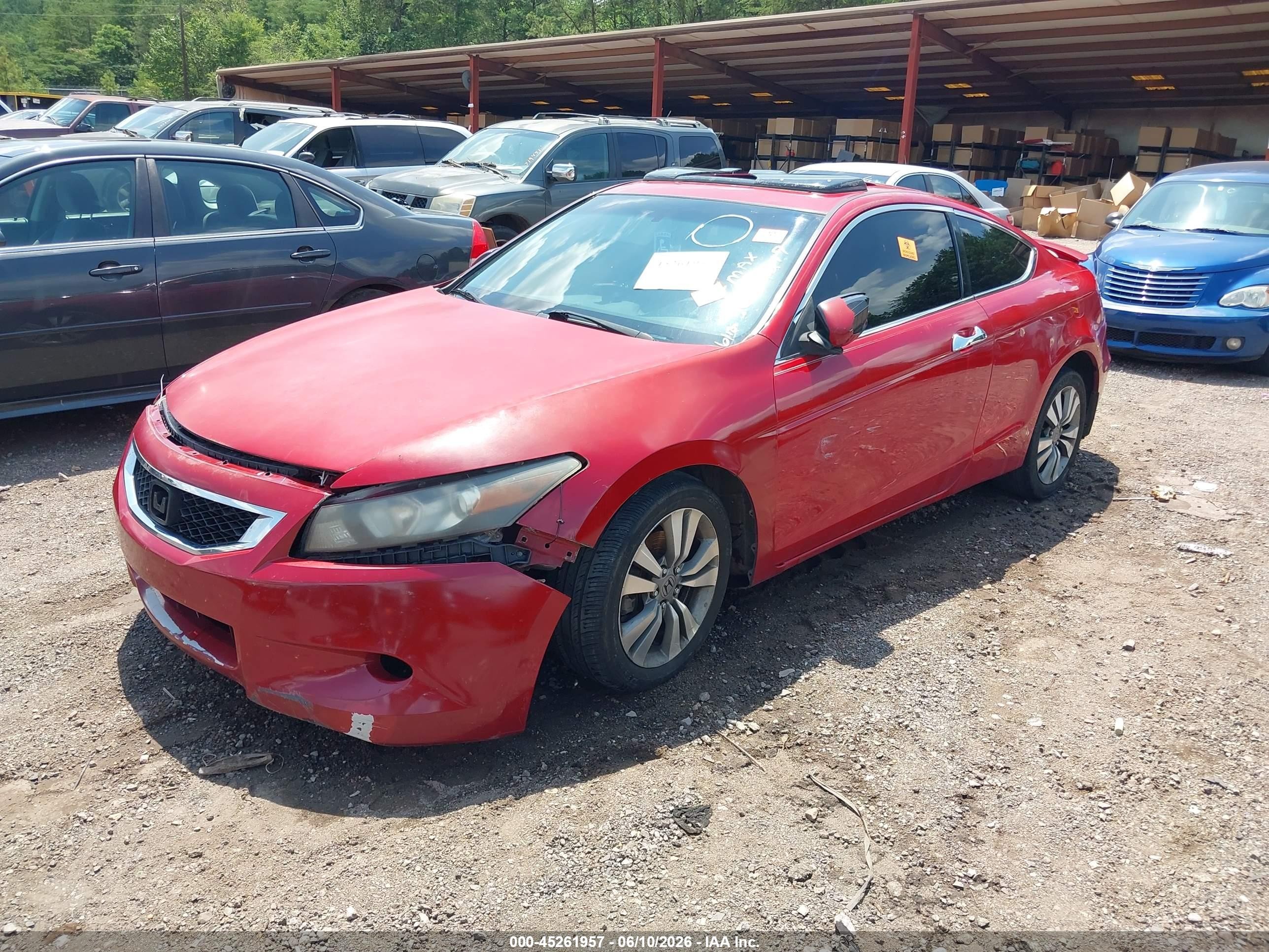 2008 Honda Accord 2.4 Ex Red vin: 1HGCS12748A009217
