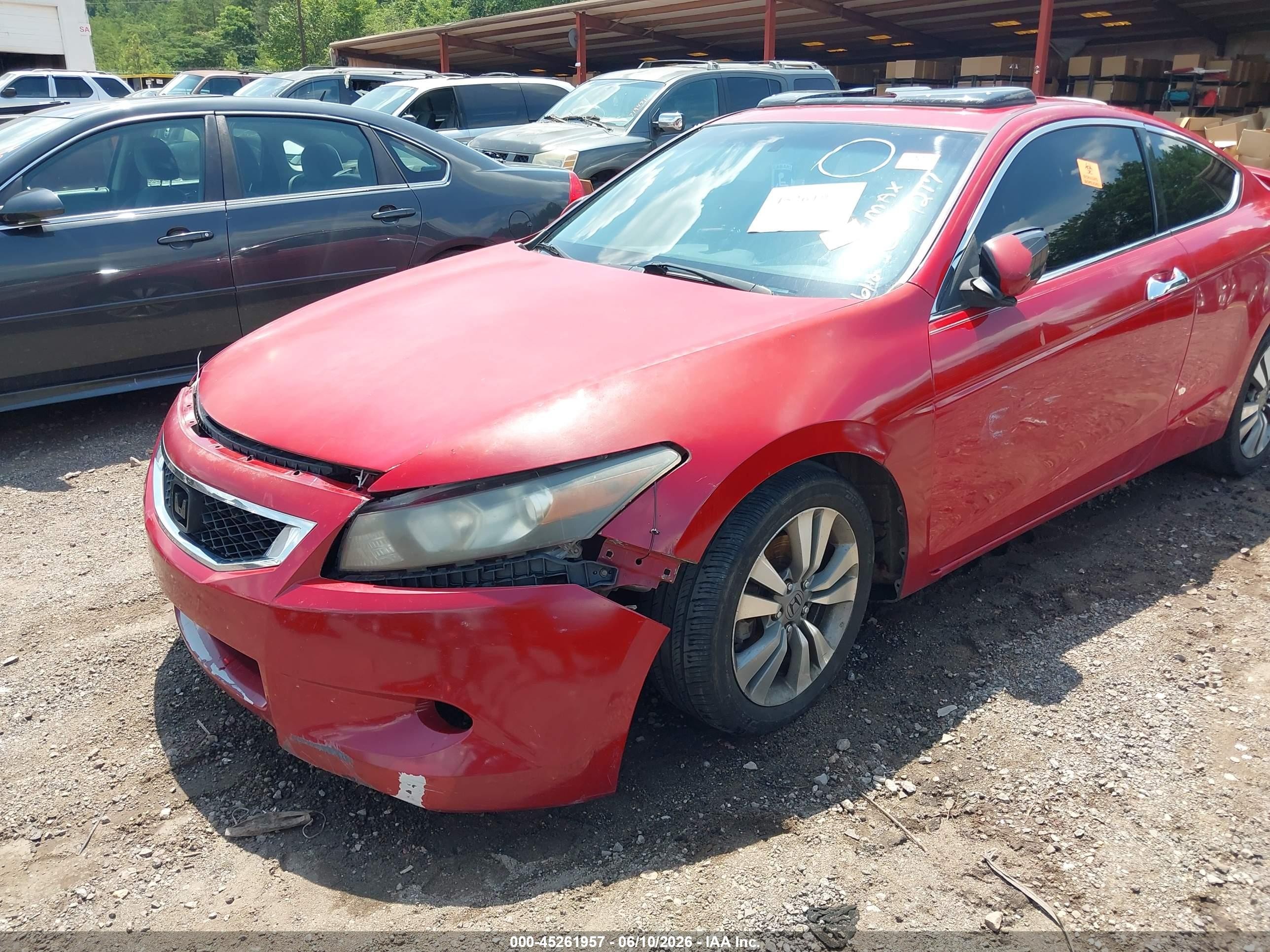 2008 Honda Accord 2.4 Ex Red vin: 1HGCS12748A009217