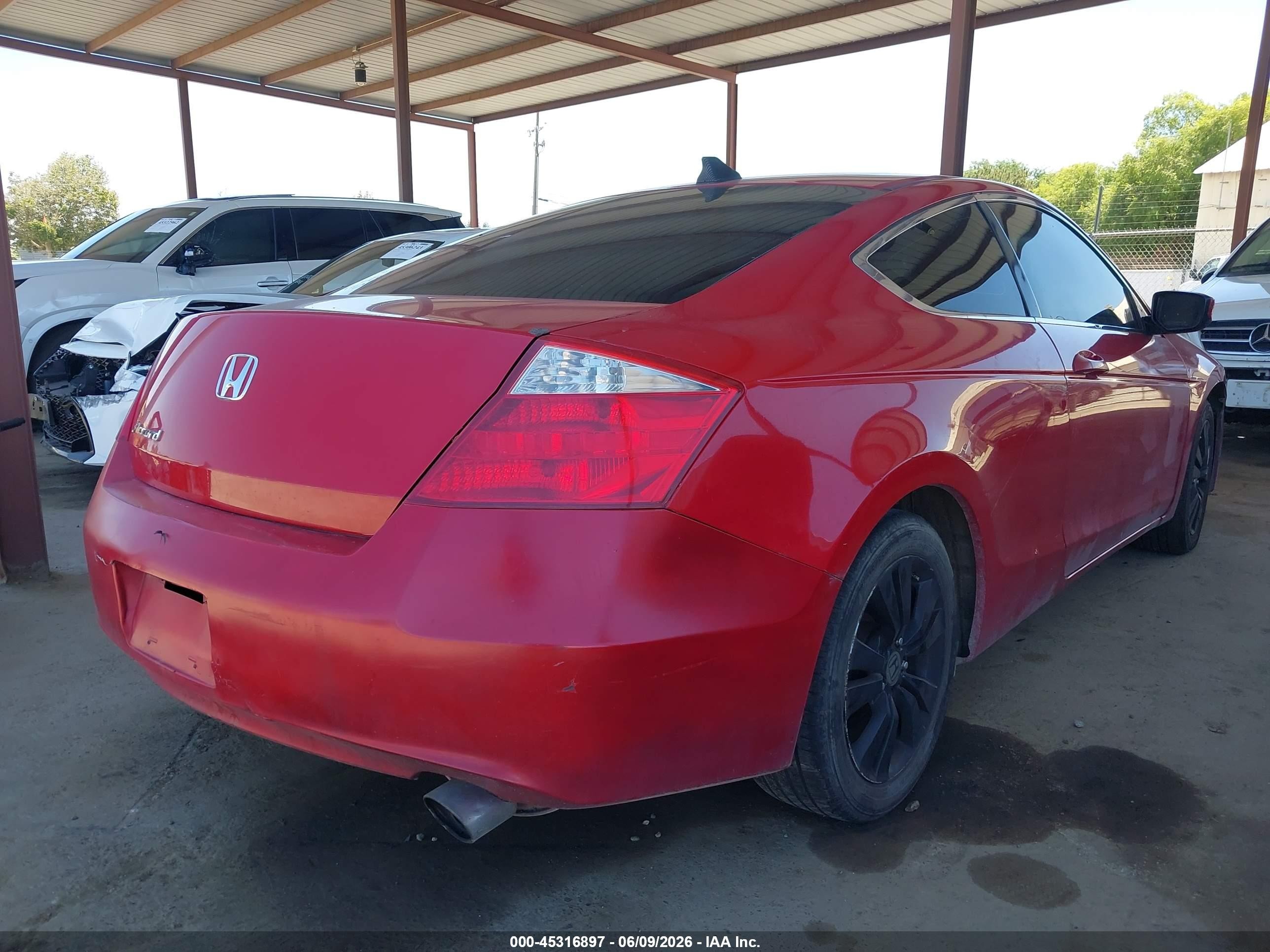 2008 Honda Accord 2.4 Ex Red vin: 1HGCS12788A004375