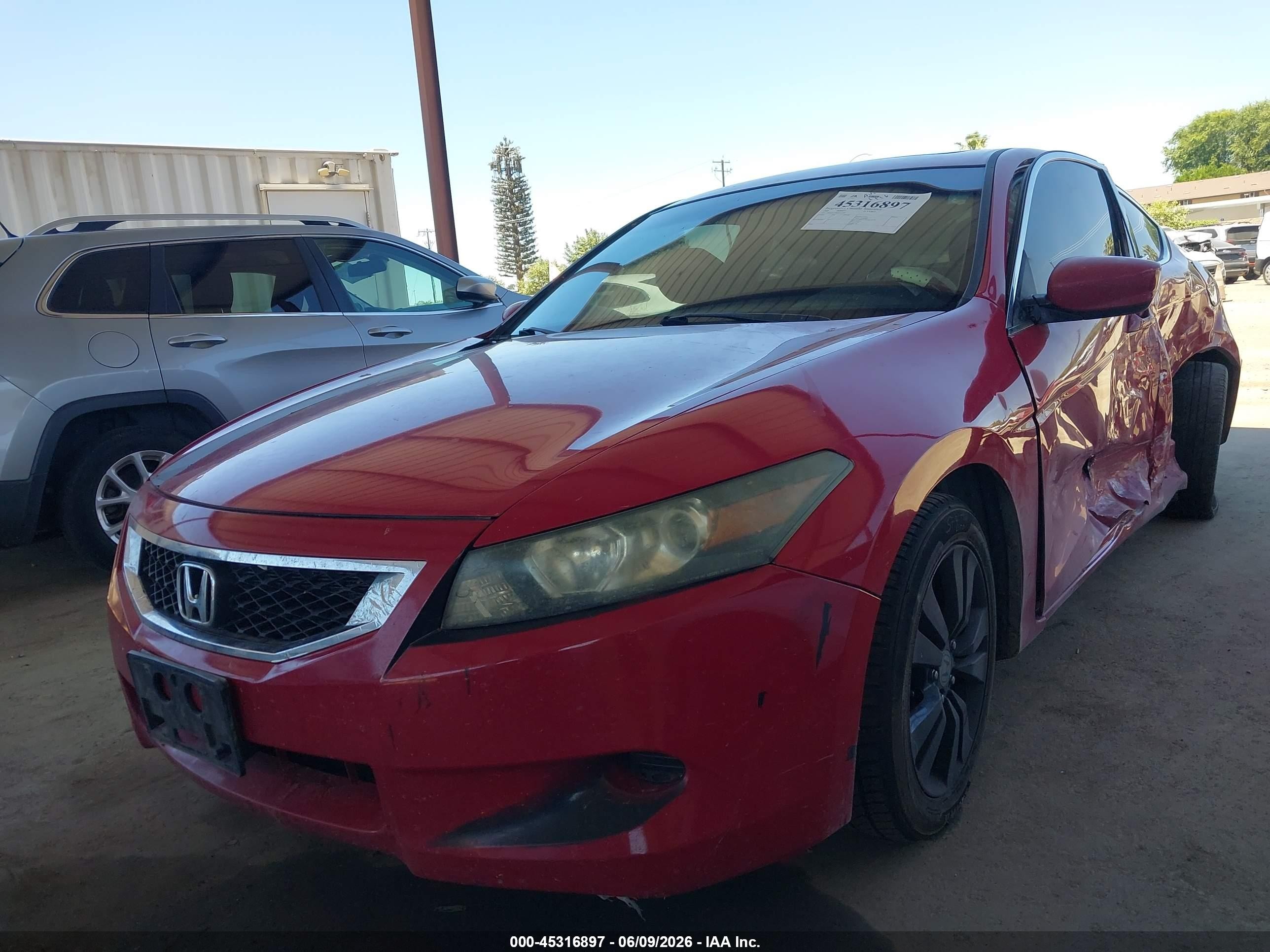 2008 Honda Accord 2.4 Ex Red vin: 1HGCS12788A004375